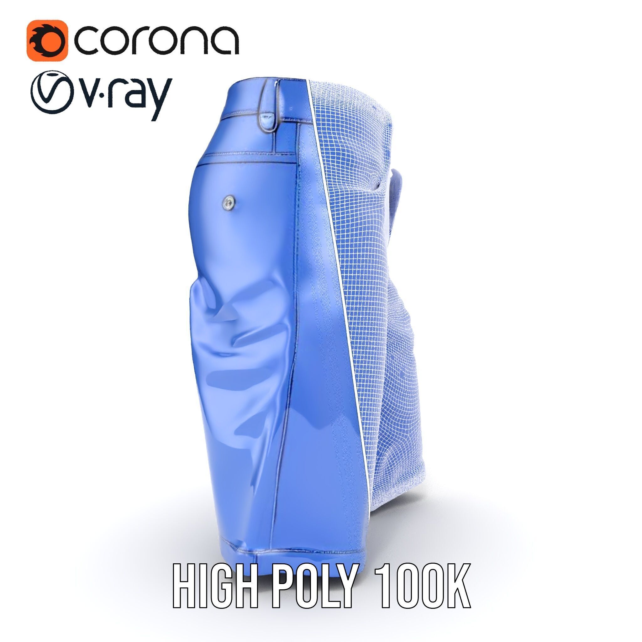 Denim Shorts D model pack Low-poly 3D model_36