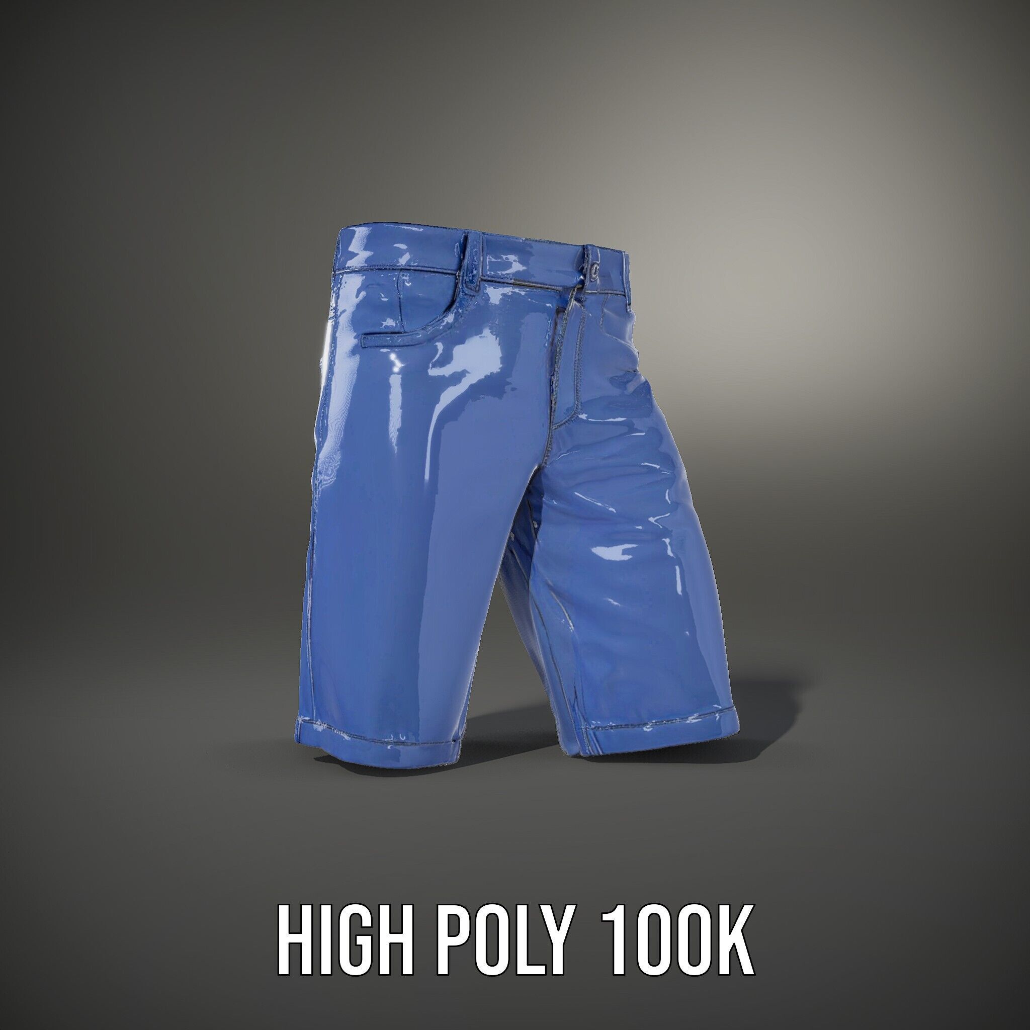 Denim Shorts D model pack Low-poly 3D model_14
