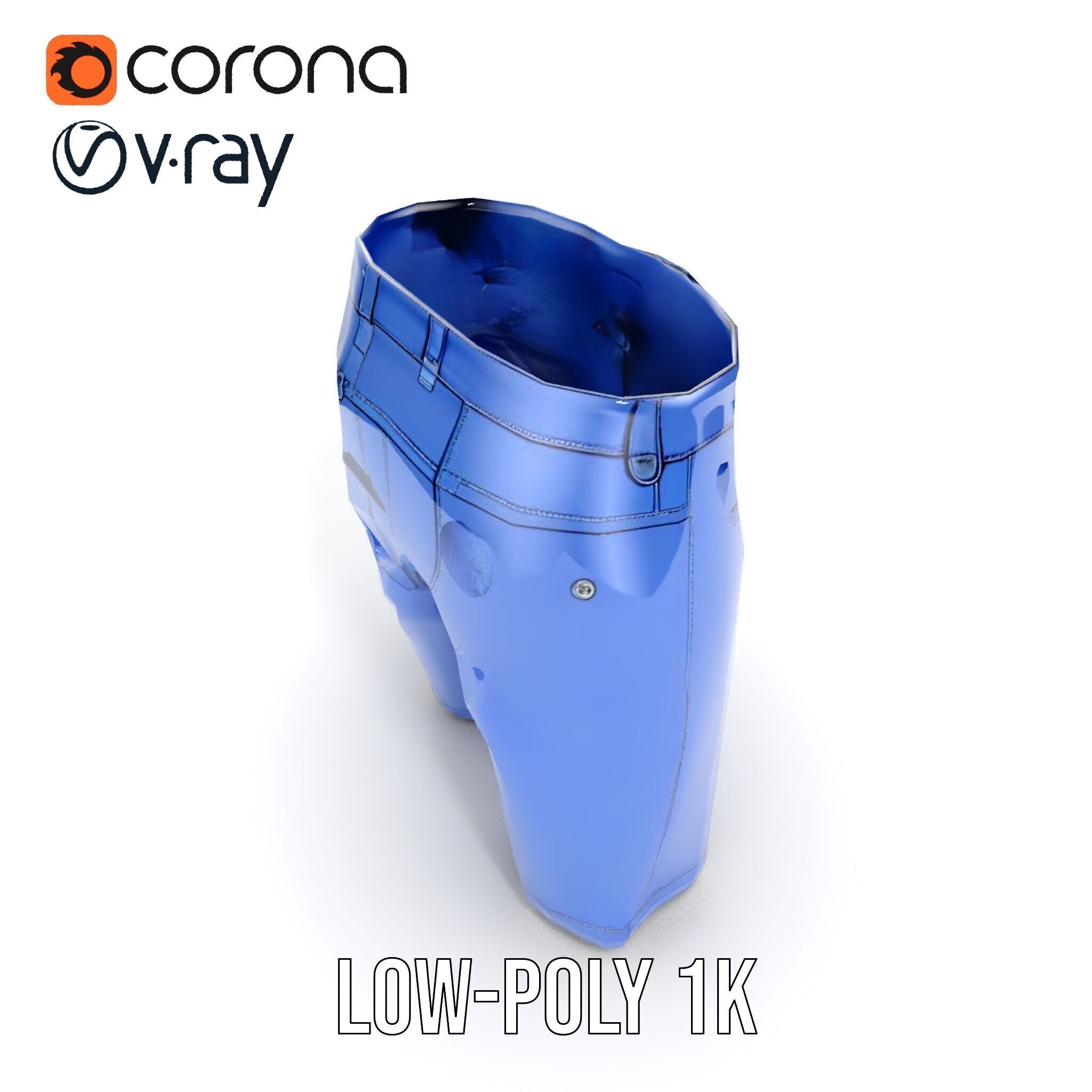 Denim Shorts D model pack Low-poly 3D model_18