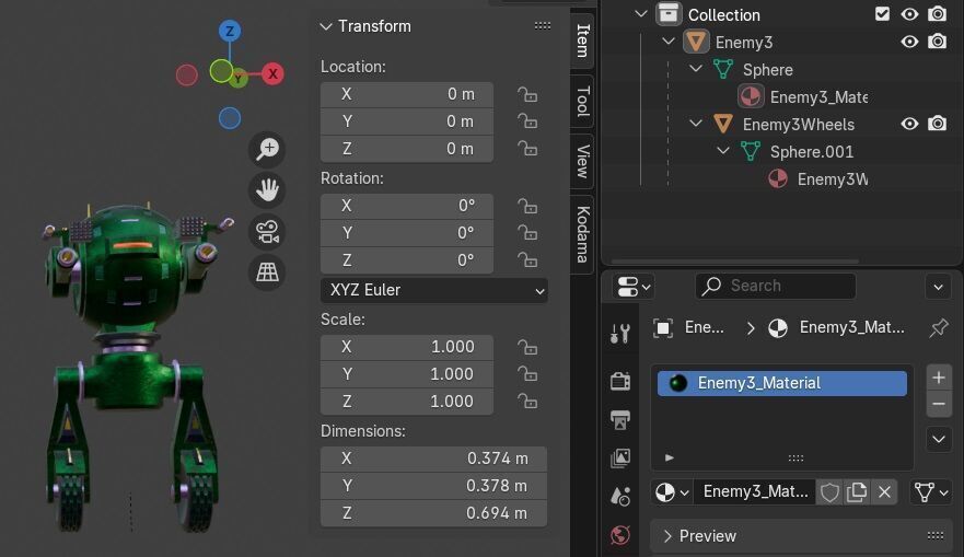 Sci-Fi Robot Enemy 003 Low-poly 3D model_10