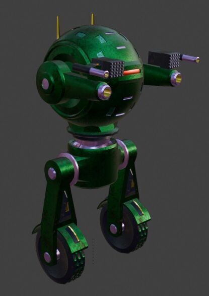 Sci-Fi Robot Enemy 003 Low-poly 3D model_1