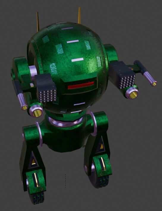 Sci-Fi Robot Enemy 003 Low-poly 3D model_7