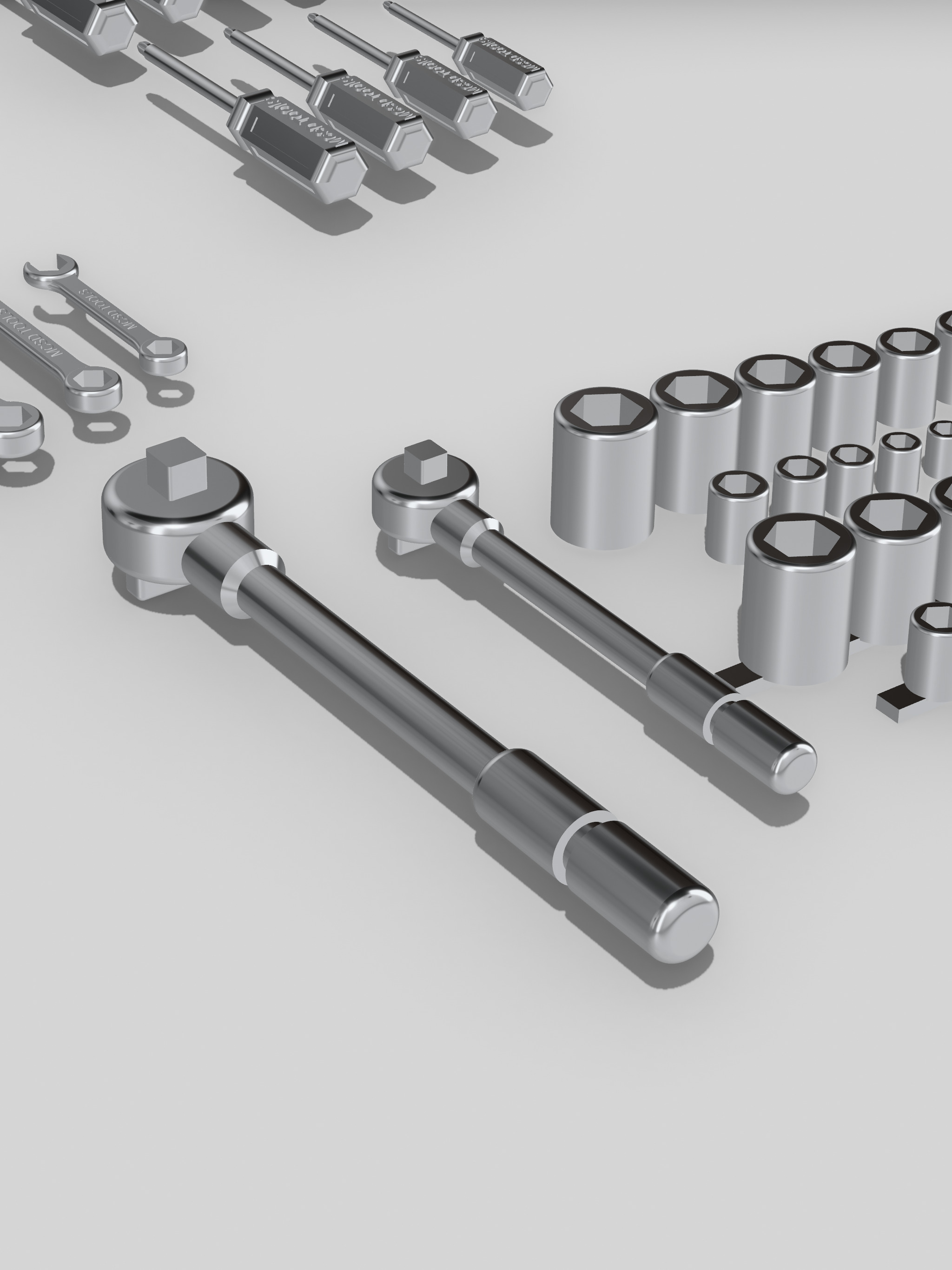 Hand tools set 33 pieces 3D print model_5