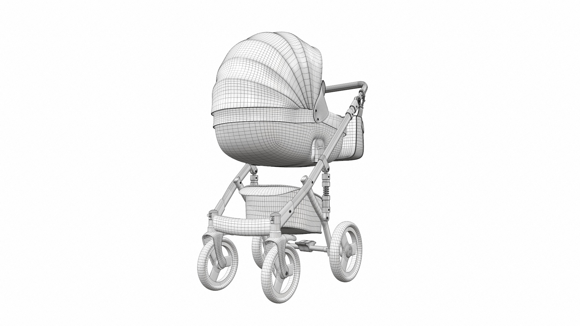 Baby stroller 03 3D model_12