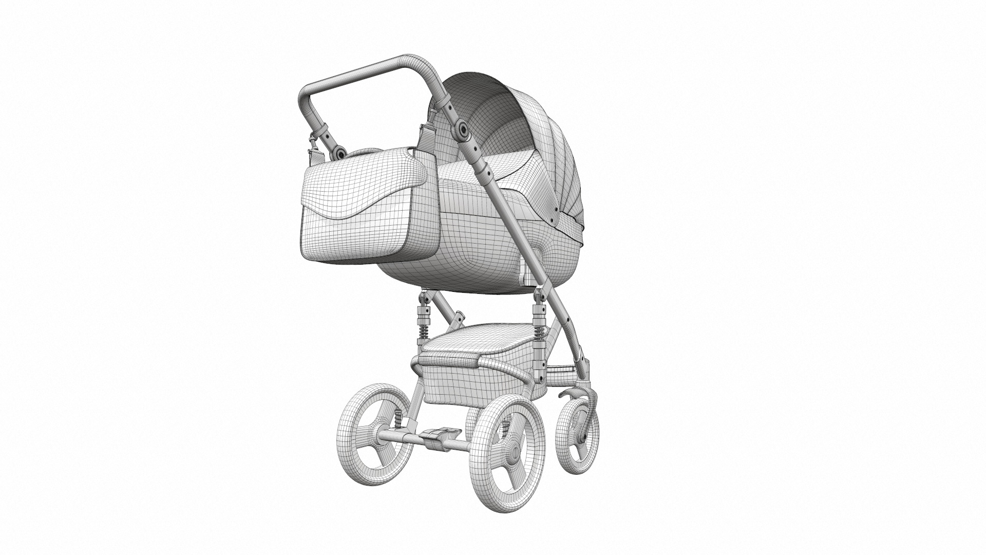Baby stroller 03 3D model_15