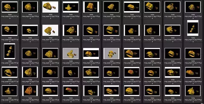 100 pis Tirupati Balaji Ring 3D print model