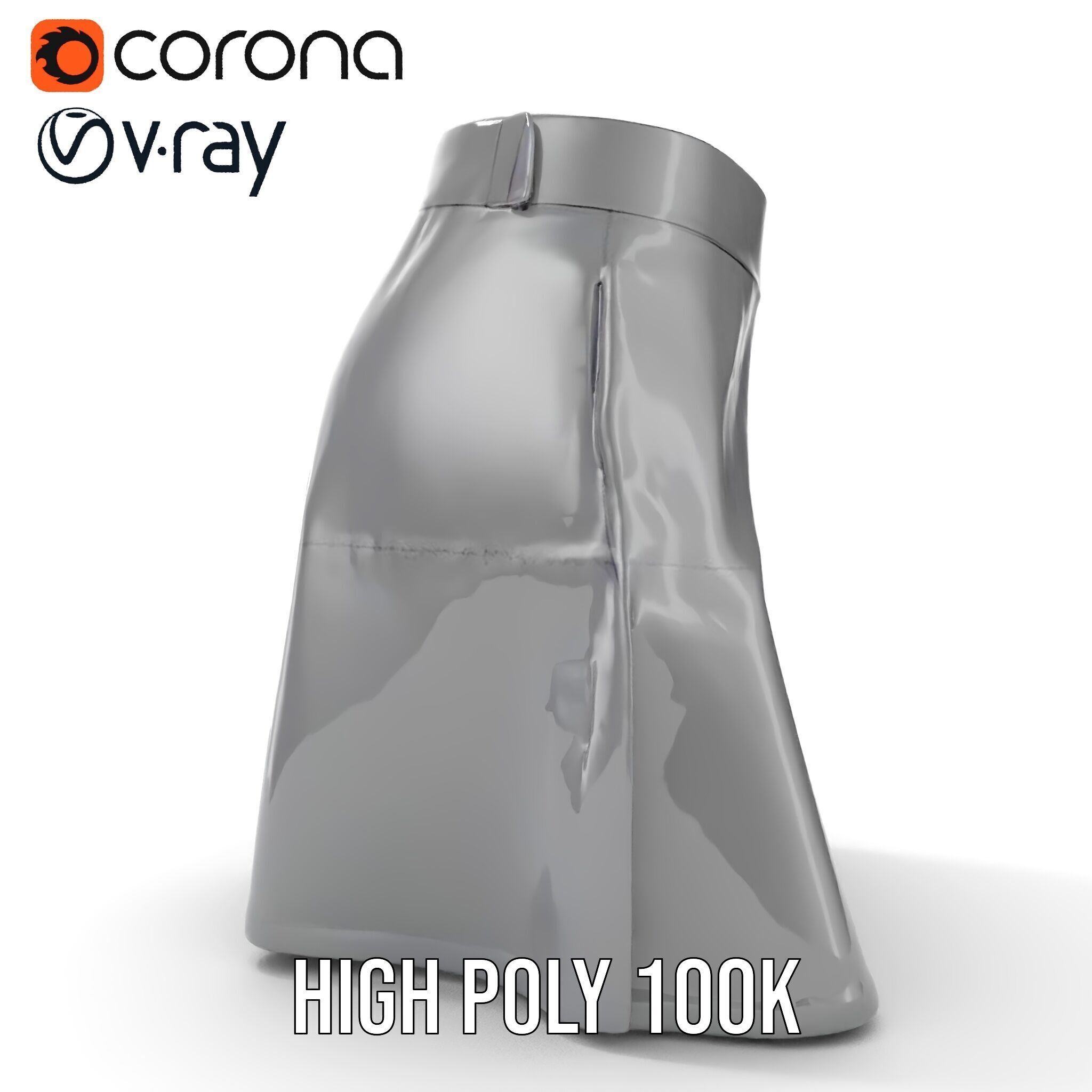 HighQuality Black Skirt D Model Pack Low-poly 3D model_6