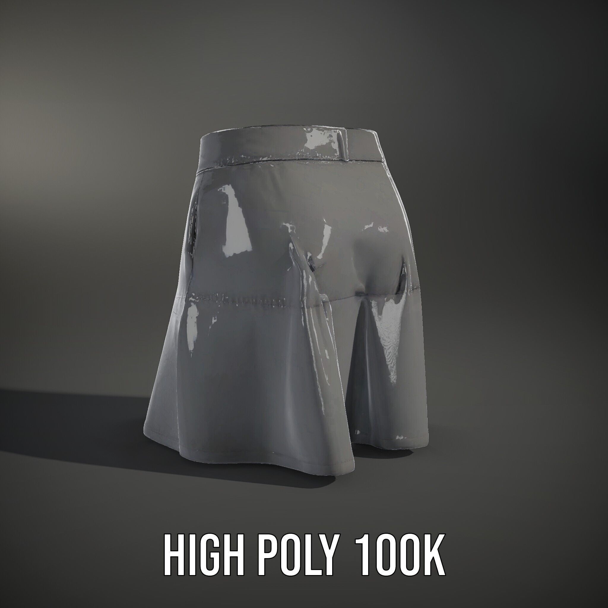 HighQuality Black Skirt D Model Pack Low-poly 3D model_8
