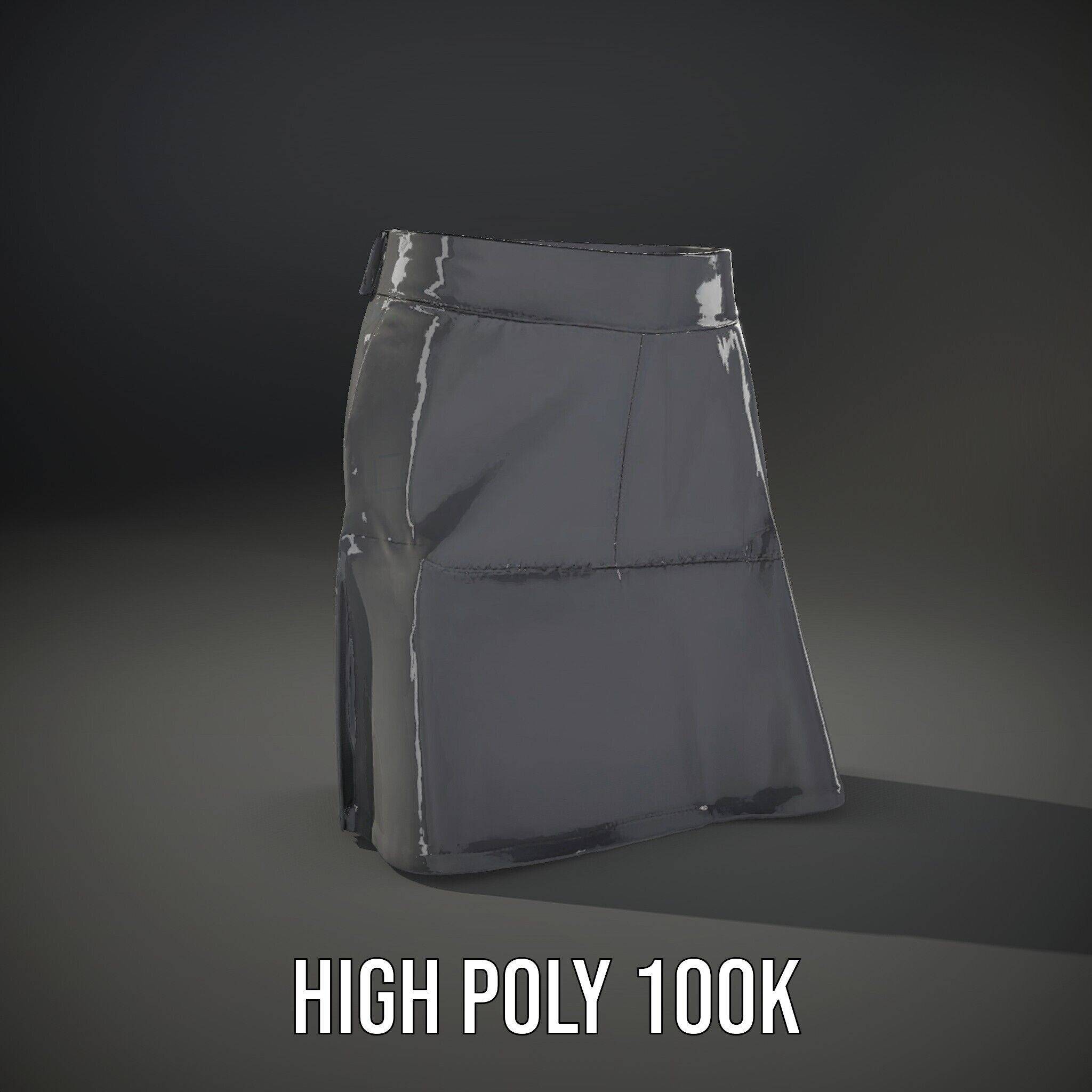 HighQuality Black Skirt D Model Pack Low-poly 3D model_11
