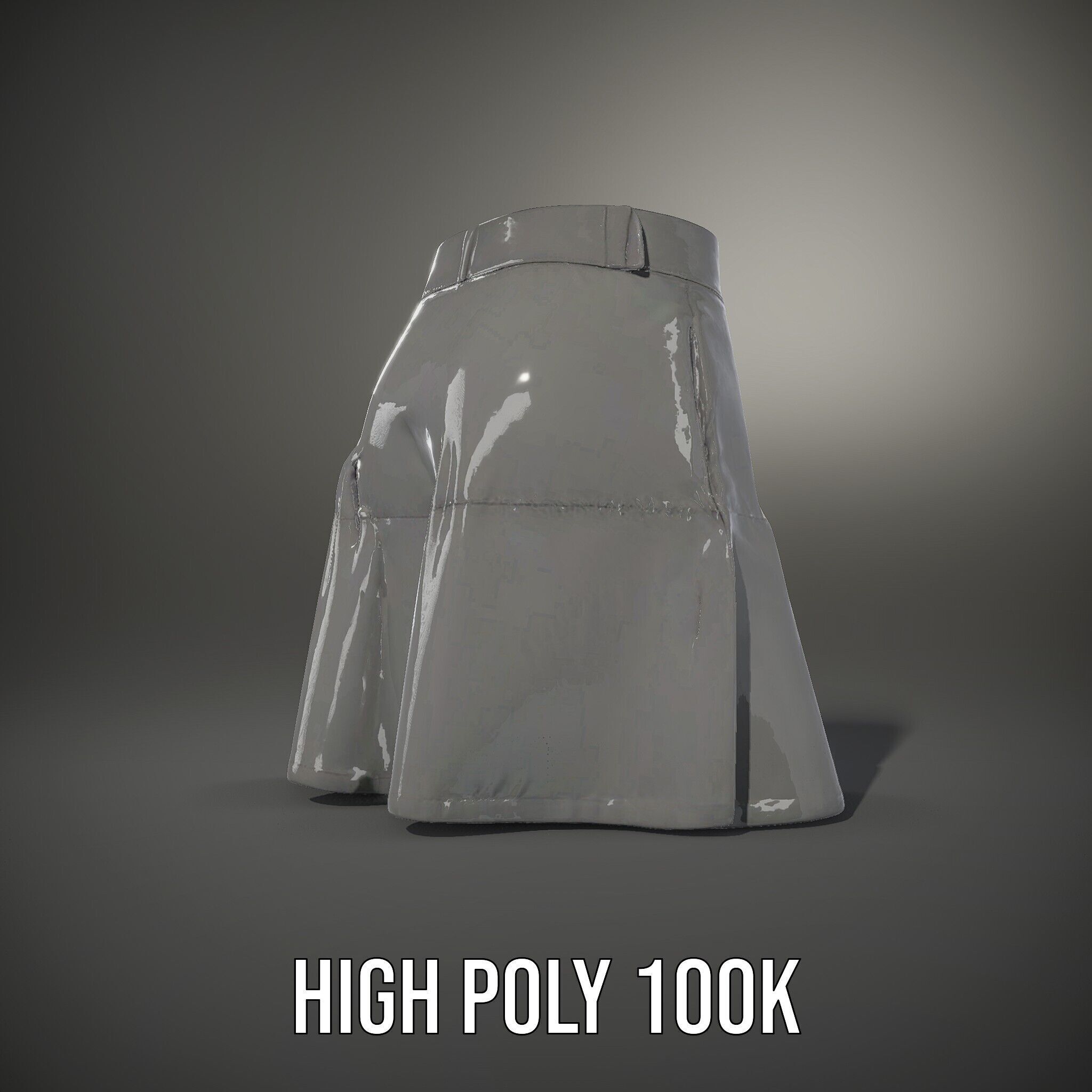 HighQuality Black Skirt D Model Pack Low-poly 3D model_14