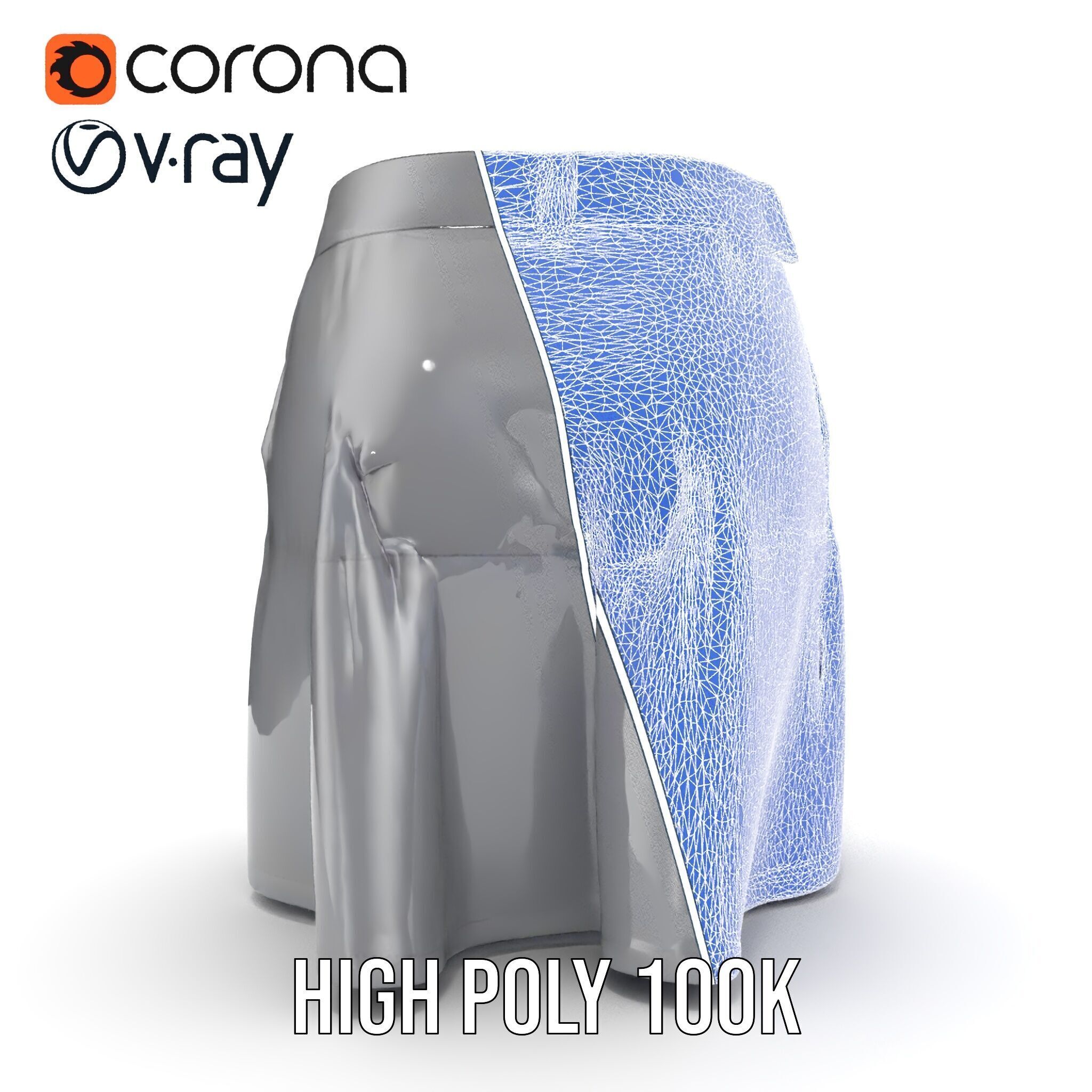 HighQuality Black Skirt D Model Pack Low-poly 3D model_25