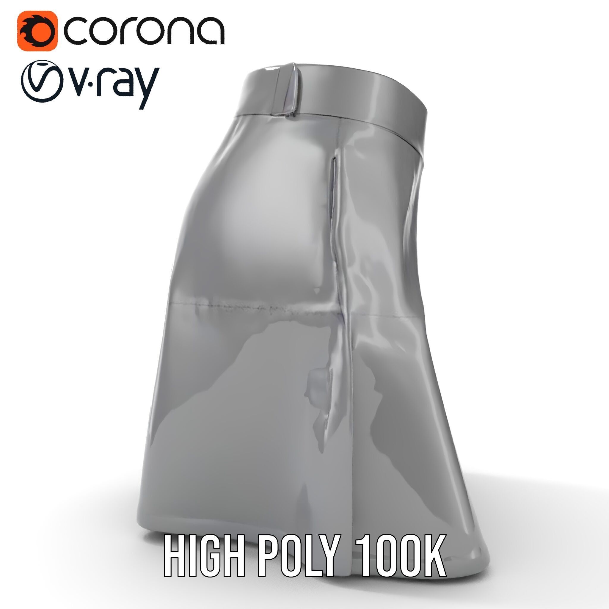 HighQuality Black Skirt D Model Pack Low-poly 3D model_32