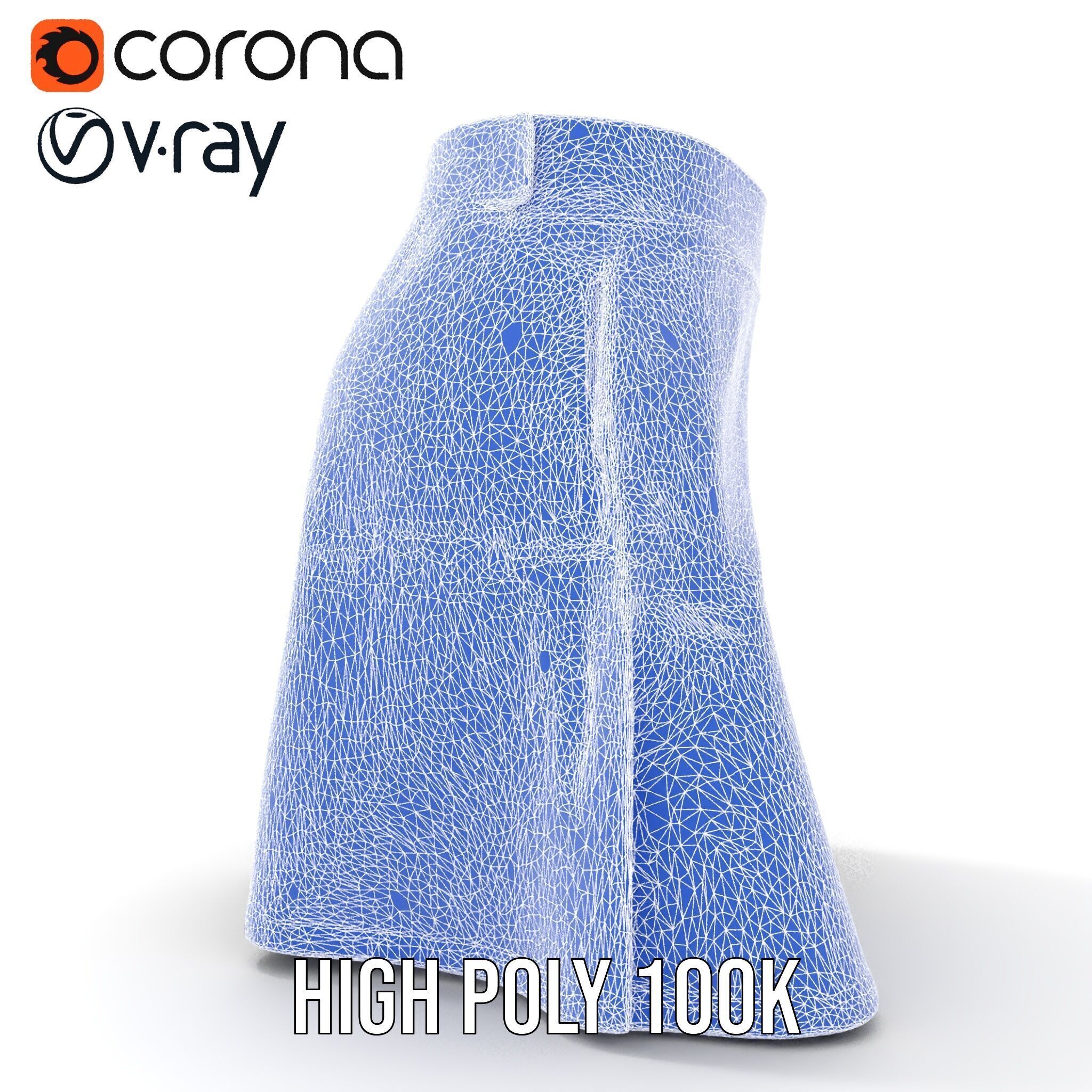 HighQuality Black Skirt D Model Pack Low-poly 3D model_20