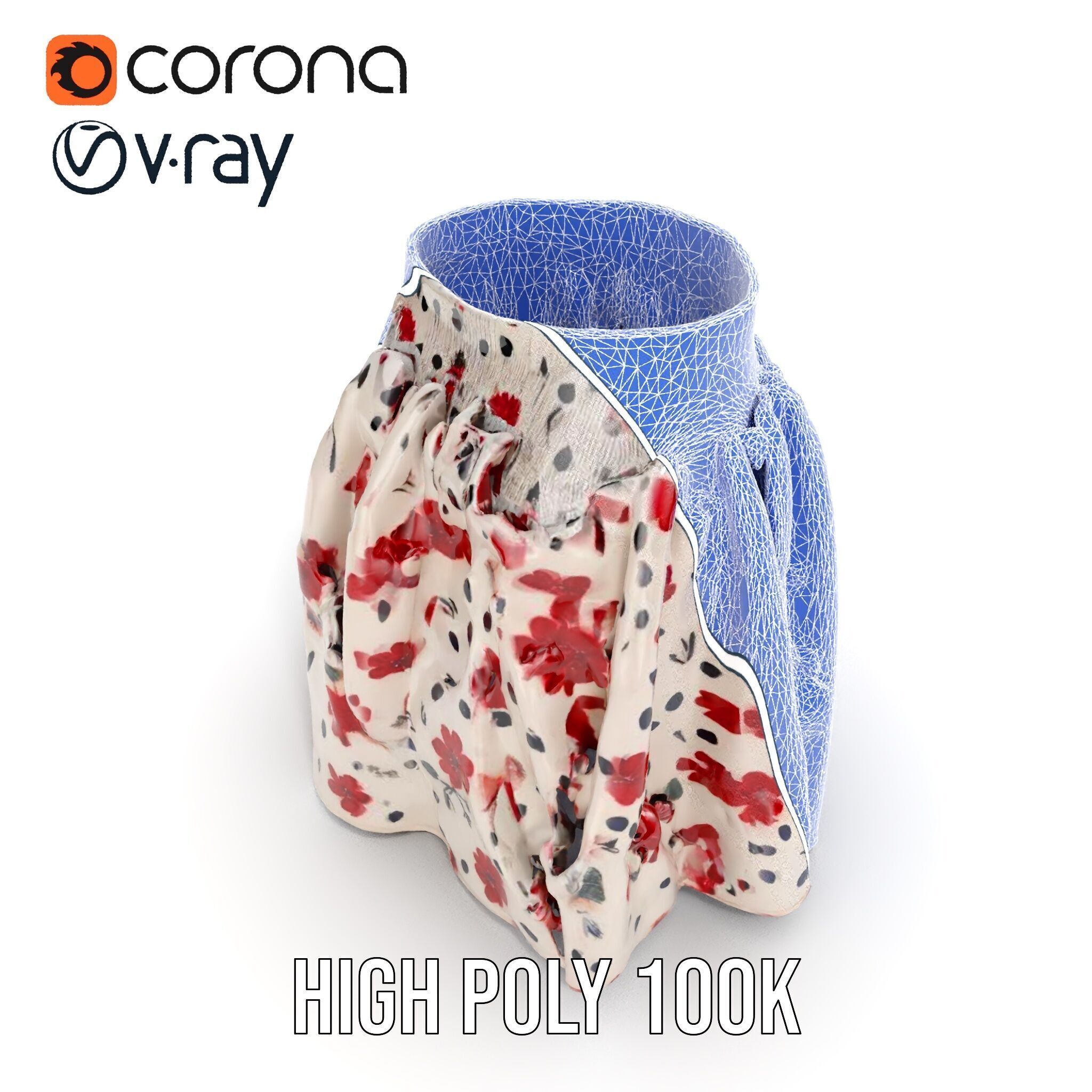 Floral Skirt Model Pack for D Artists and Designers Low-poly 3D model_24