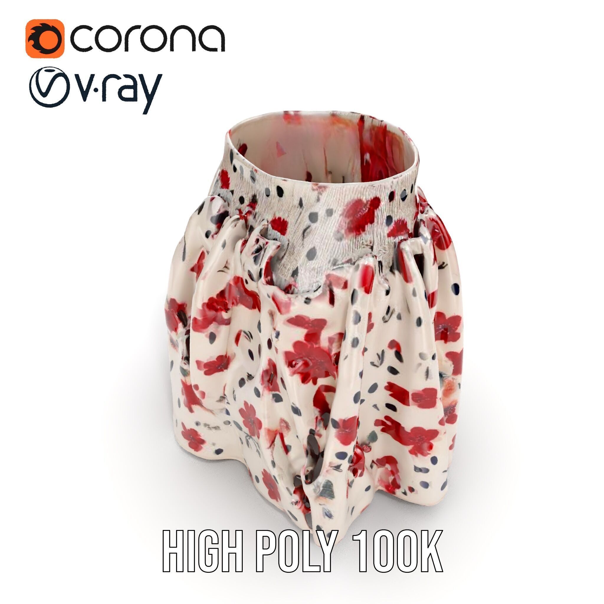 Floral Skirt Model Pack for D Artists and Designers Low-poly 3D model_19