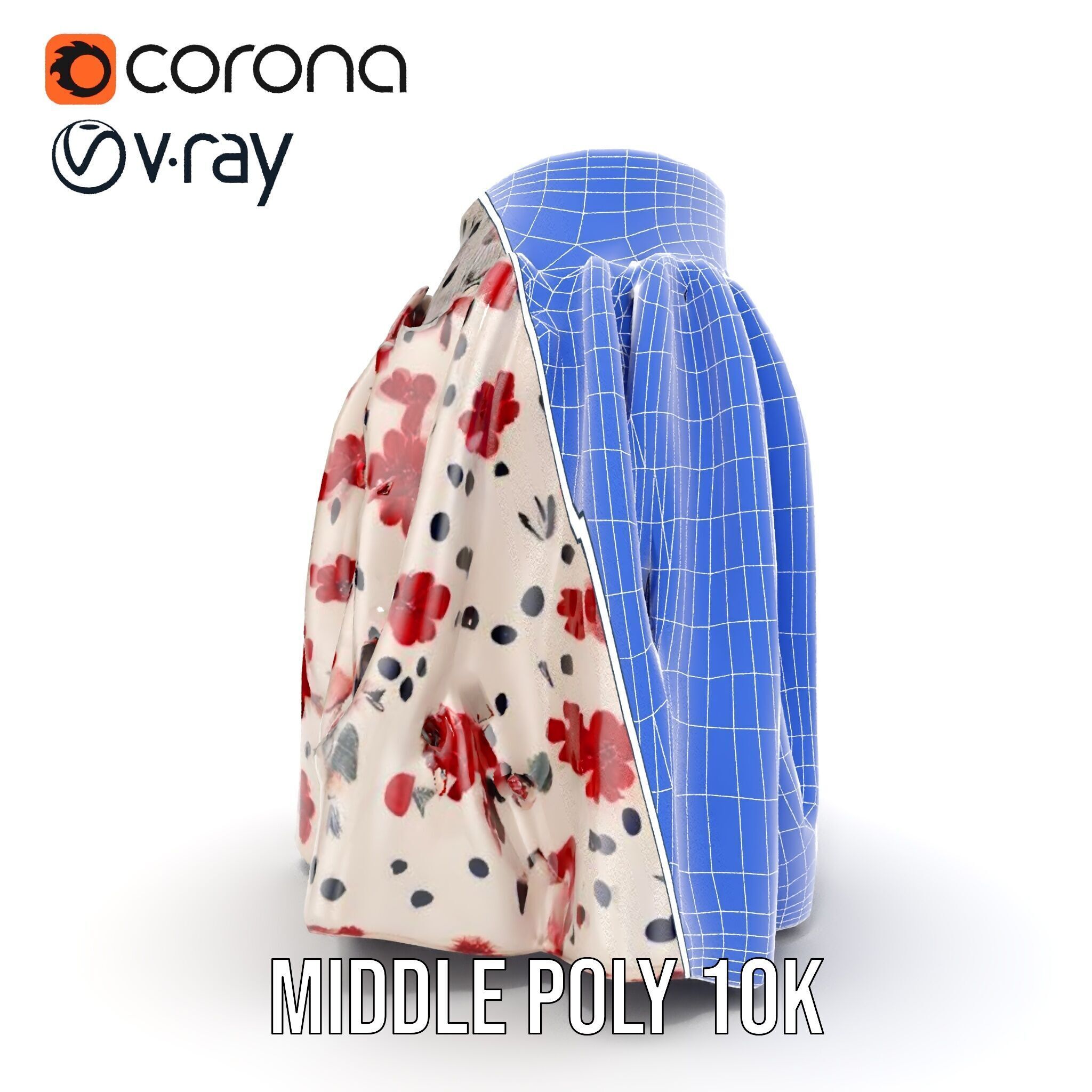 Floral Skirt Model Pack for D Artists and Designers Low-poly 3D model_23