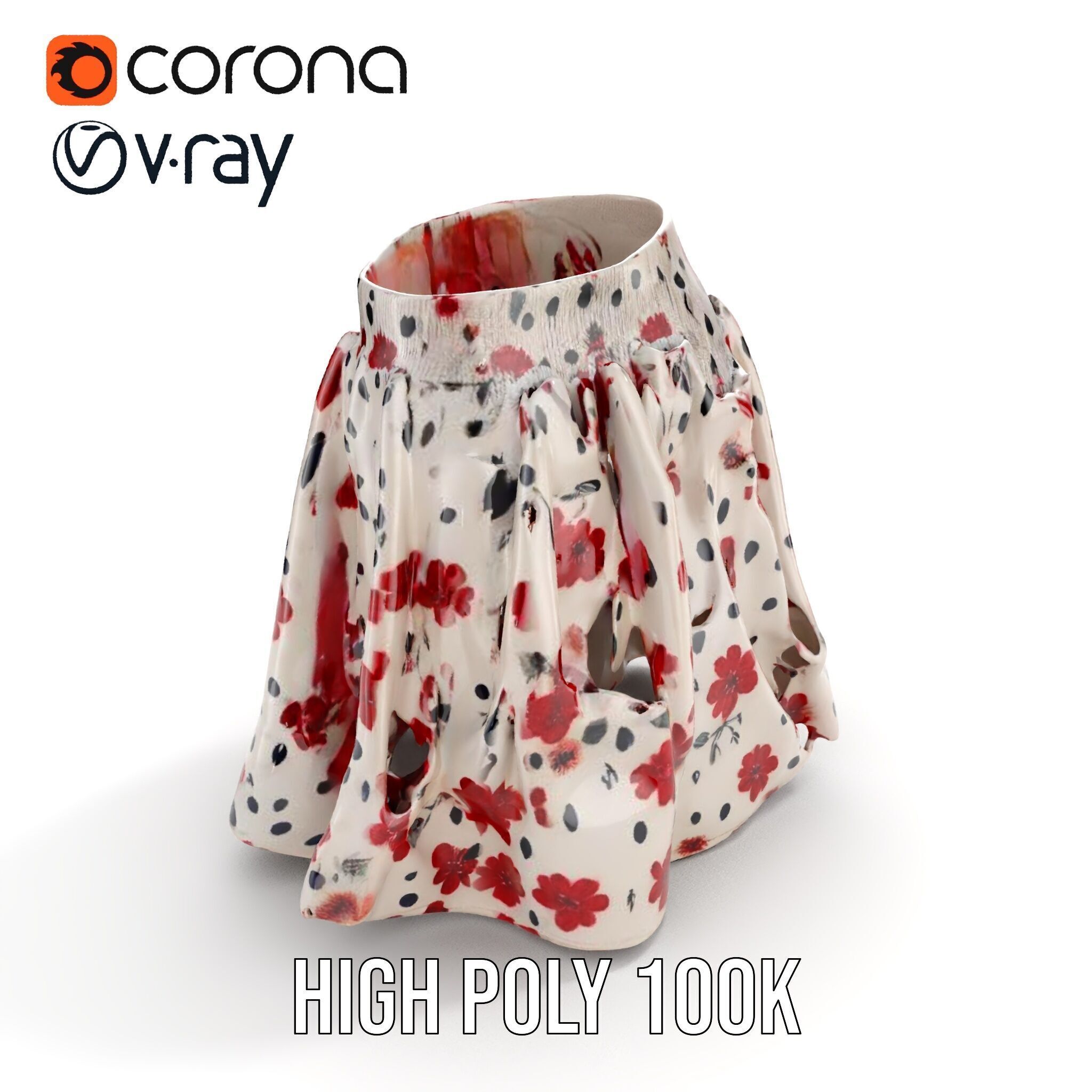 Floral Skirt Model Pack for D Artists and Designers Low-poly 3D model_25