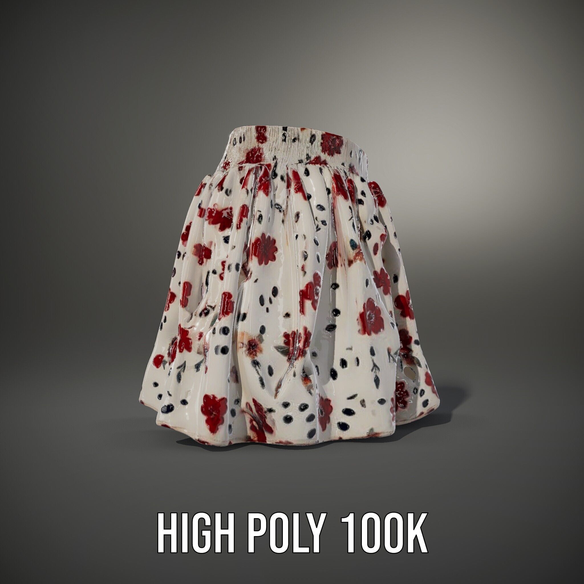 Floral Skirt Model Pack for D Artists and Designers Low-poly 3D model_14