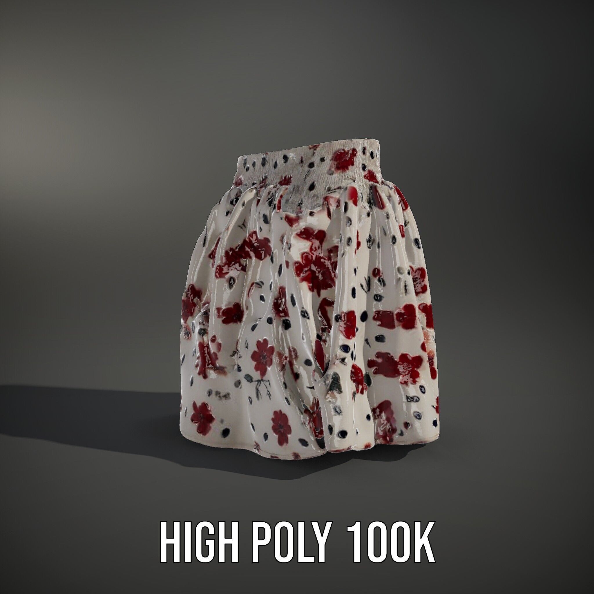 Floral Skirt Model Pack for D Artists and Designers Low-poly 3D model_8