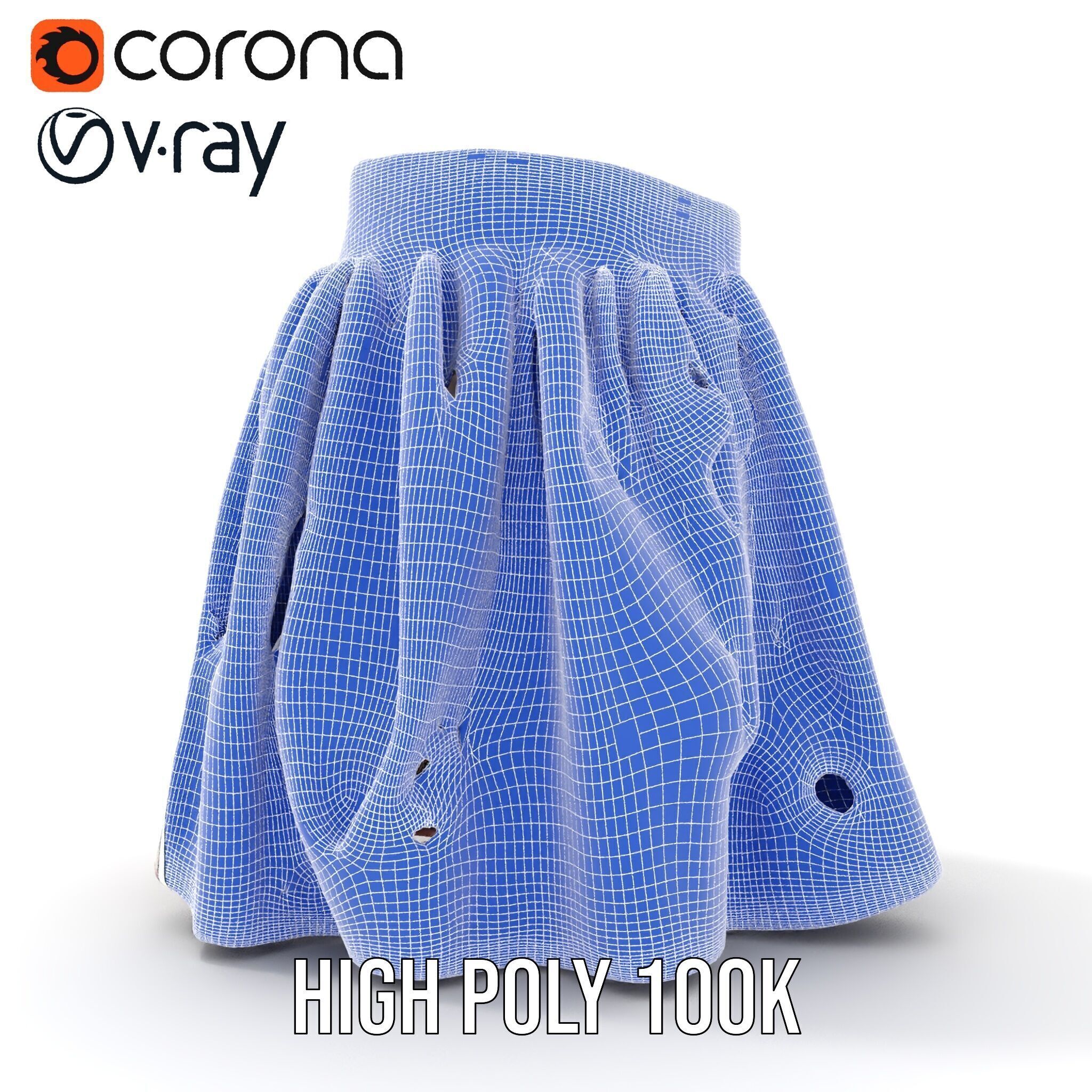 Floral Skirt Model Pack for D Artists and Designers Low-poly 3D model_36