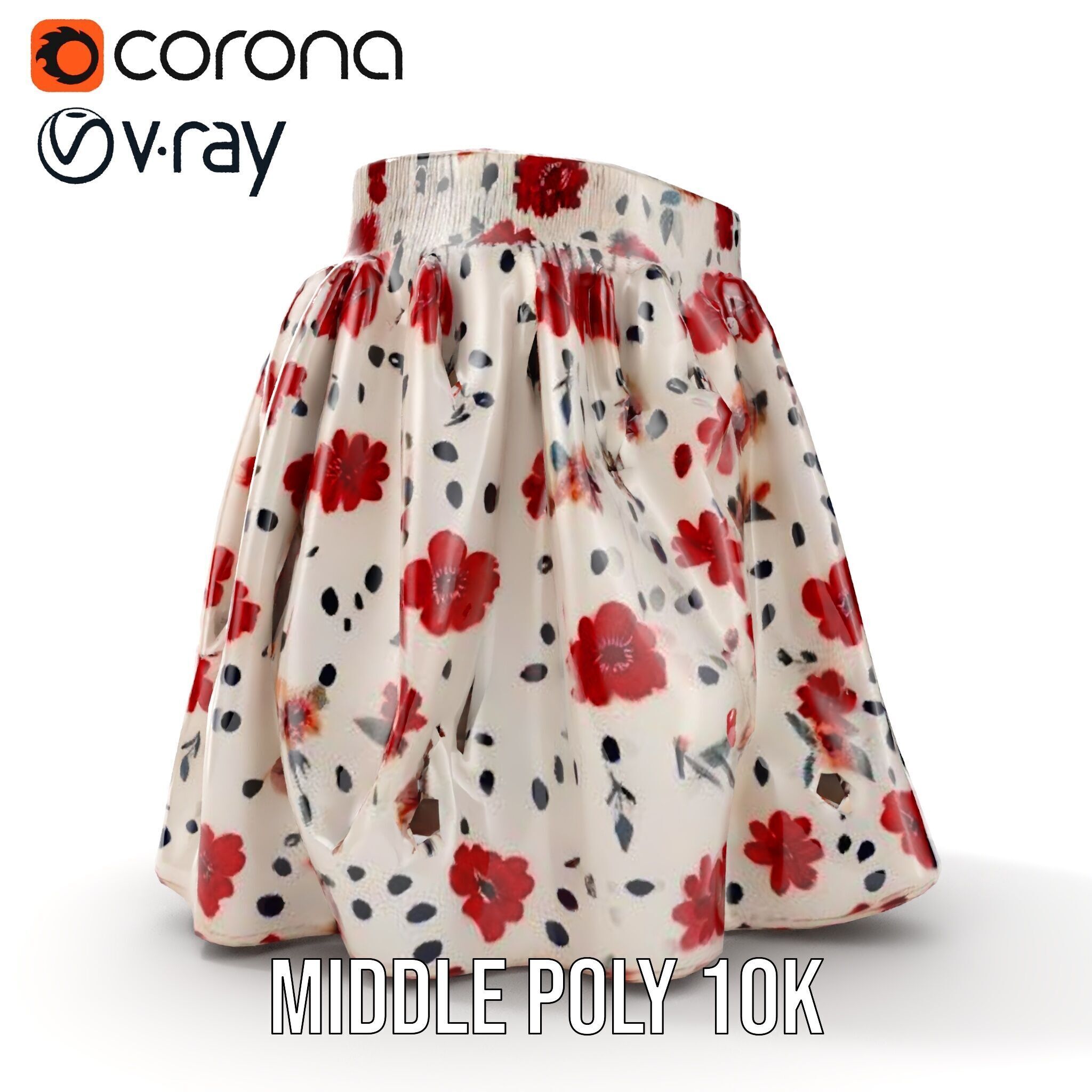 Floral Skirt Model Pack for D Artists and Designers Low-poly 3D model_15