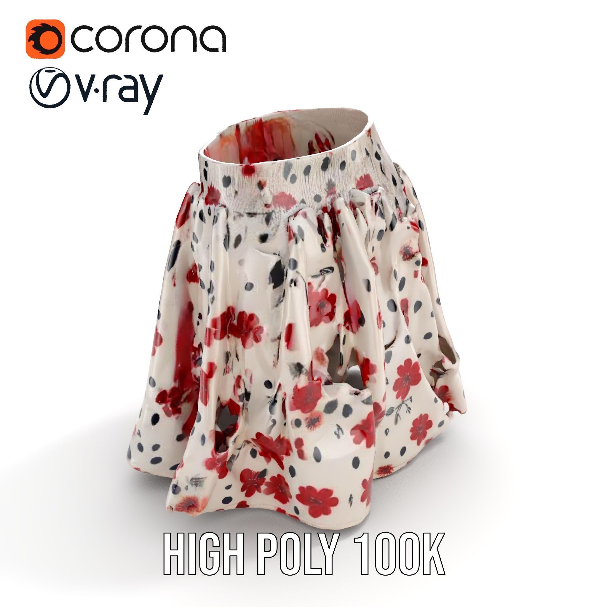 Floral Skirt Model Pack for D Artists and Designers Low-poly 3D model_21