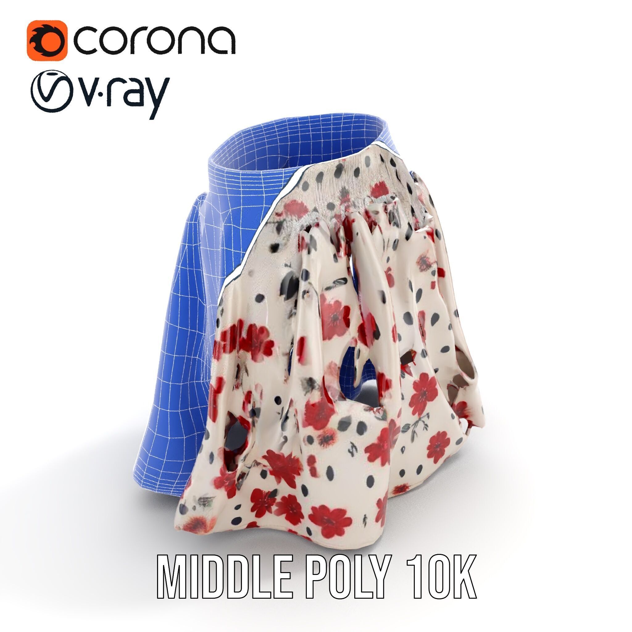 Floral Skirt Model Pack for D Artists and Designers Low-poly 3D model_31