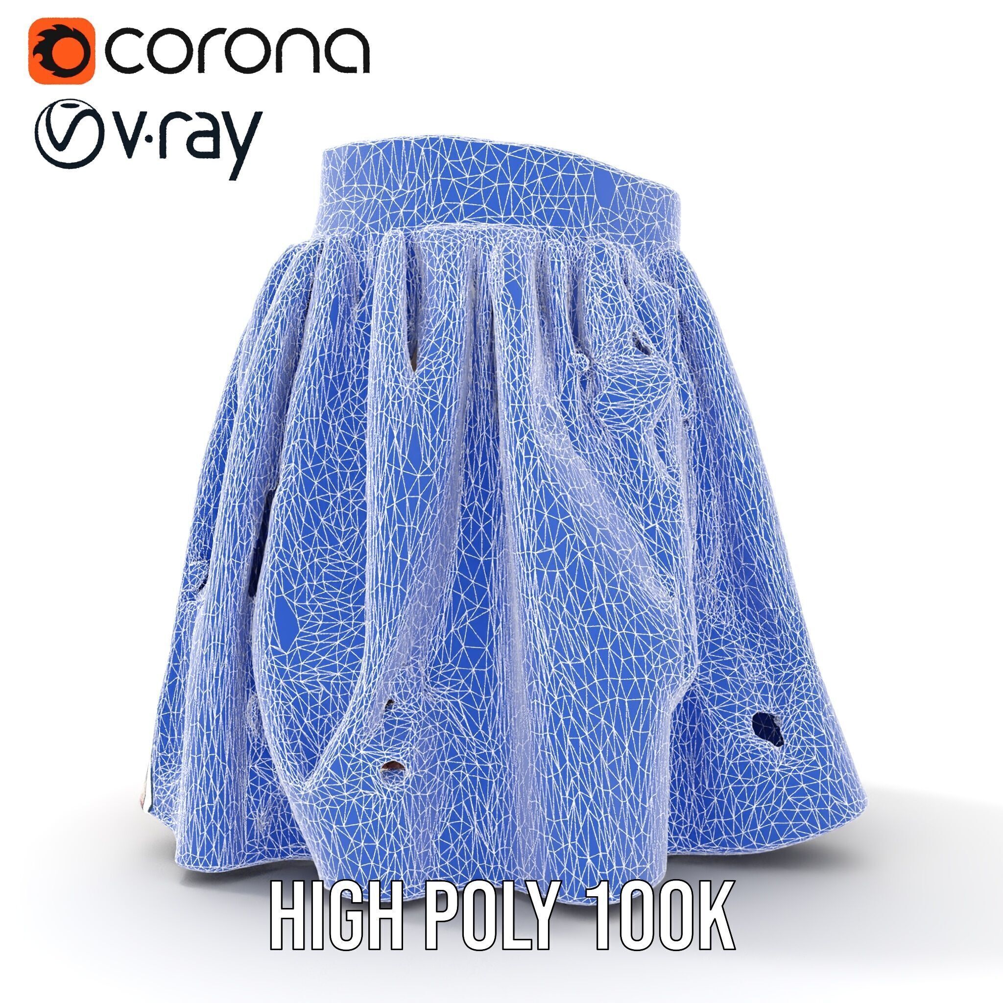 Floral Skirt Model Pack for D Artists and Designers Low-poly 3D model_29