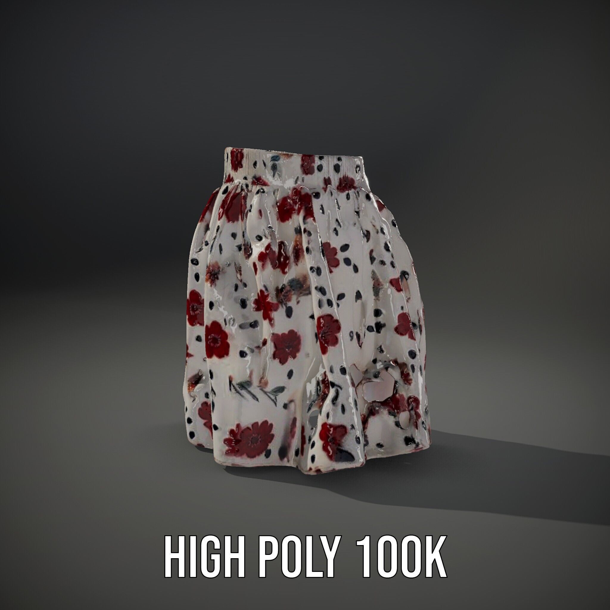 Floral Skirt Model Pack for D Artists and Designers Low-poly 3D model_11