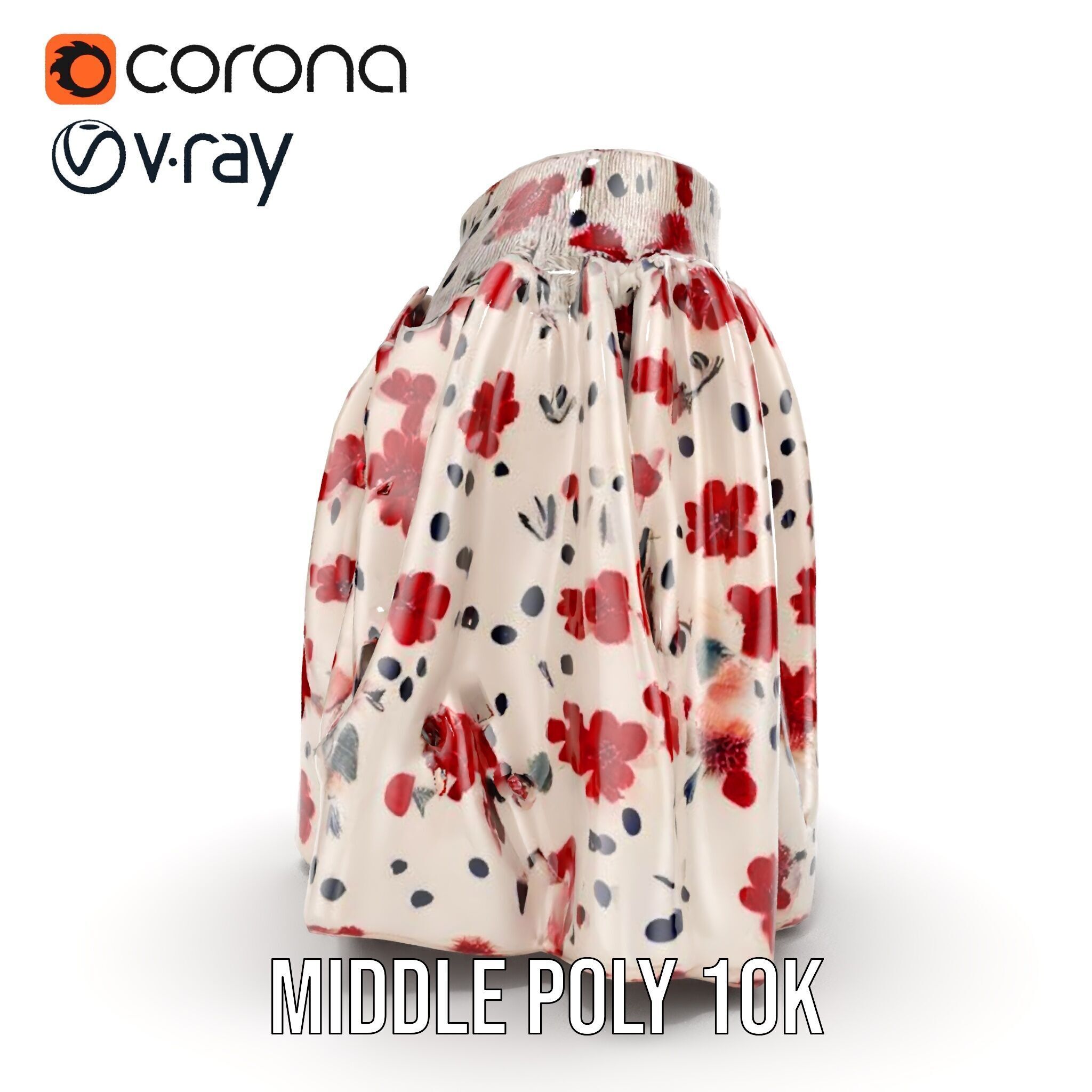 Floral Skirt Model Pack for D Artists and Designers Low-poly 3D model_20