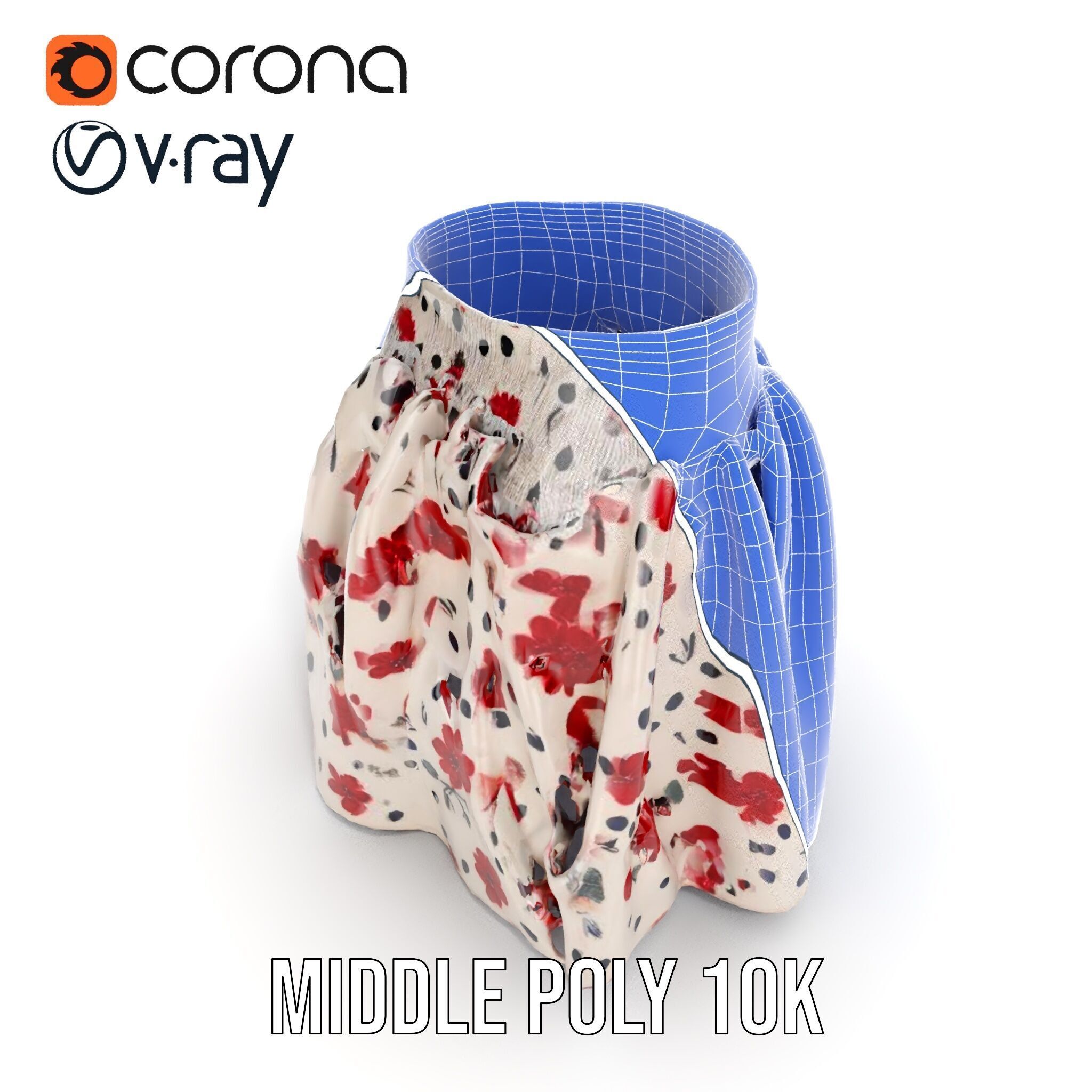 Floral Skirt Model Pack for D Artists and Designers Low-poly 3D model_17