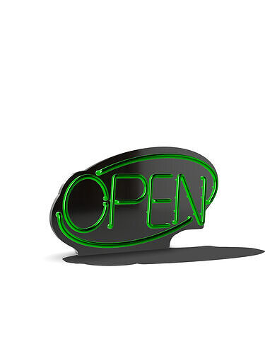 OPEN Neon Sign 3D print model