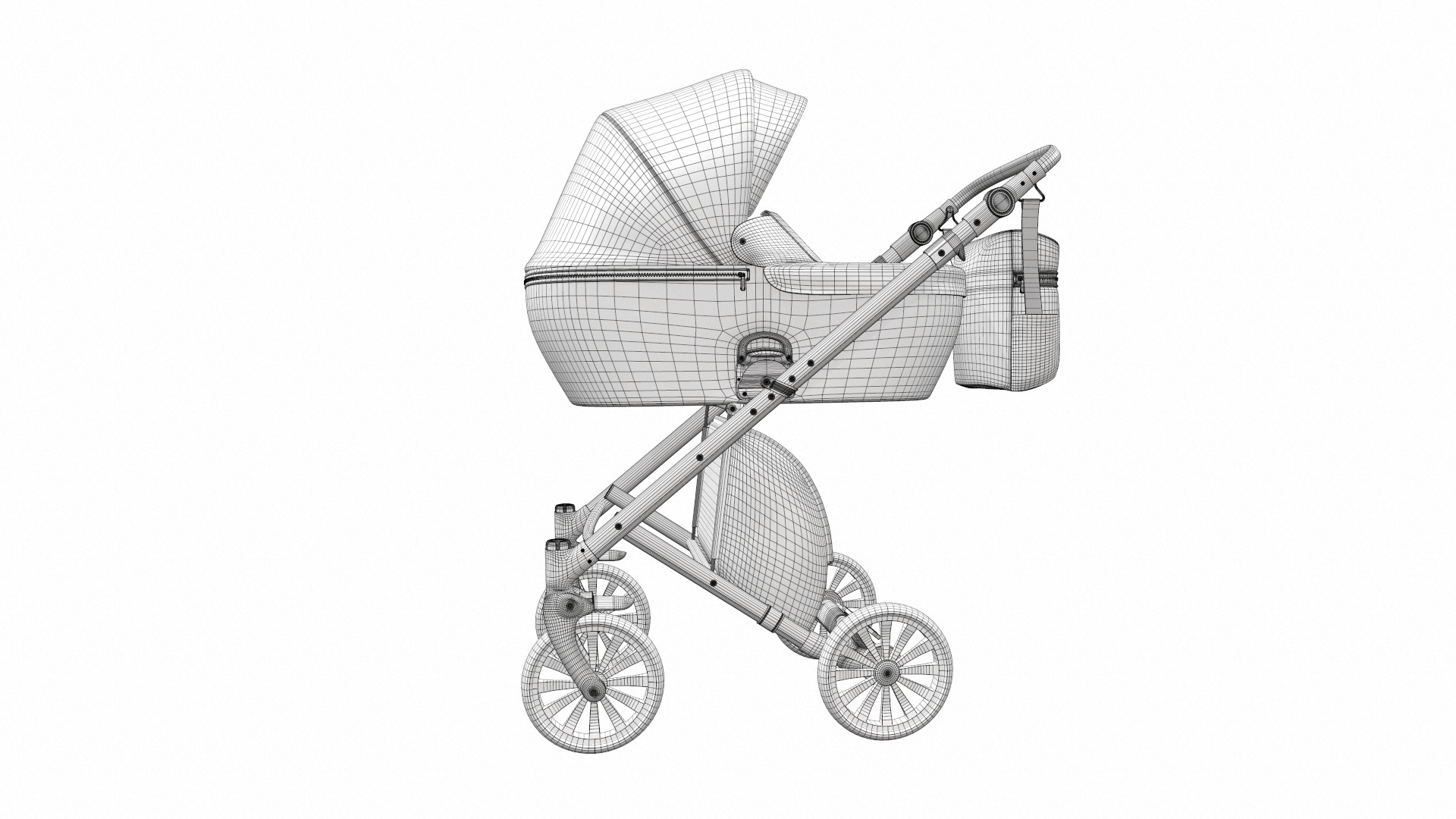 Baby stroller 09 3D model_13