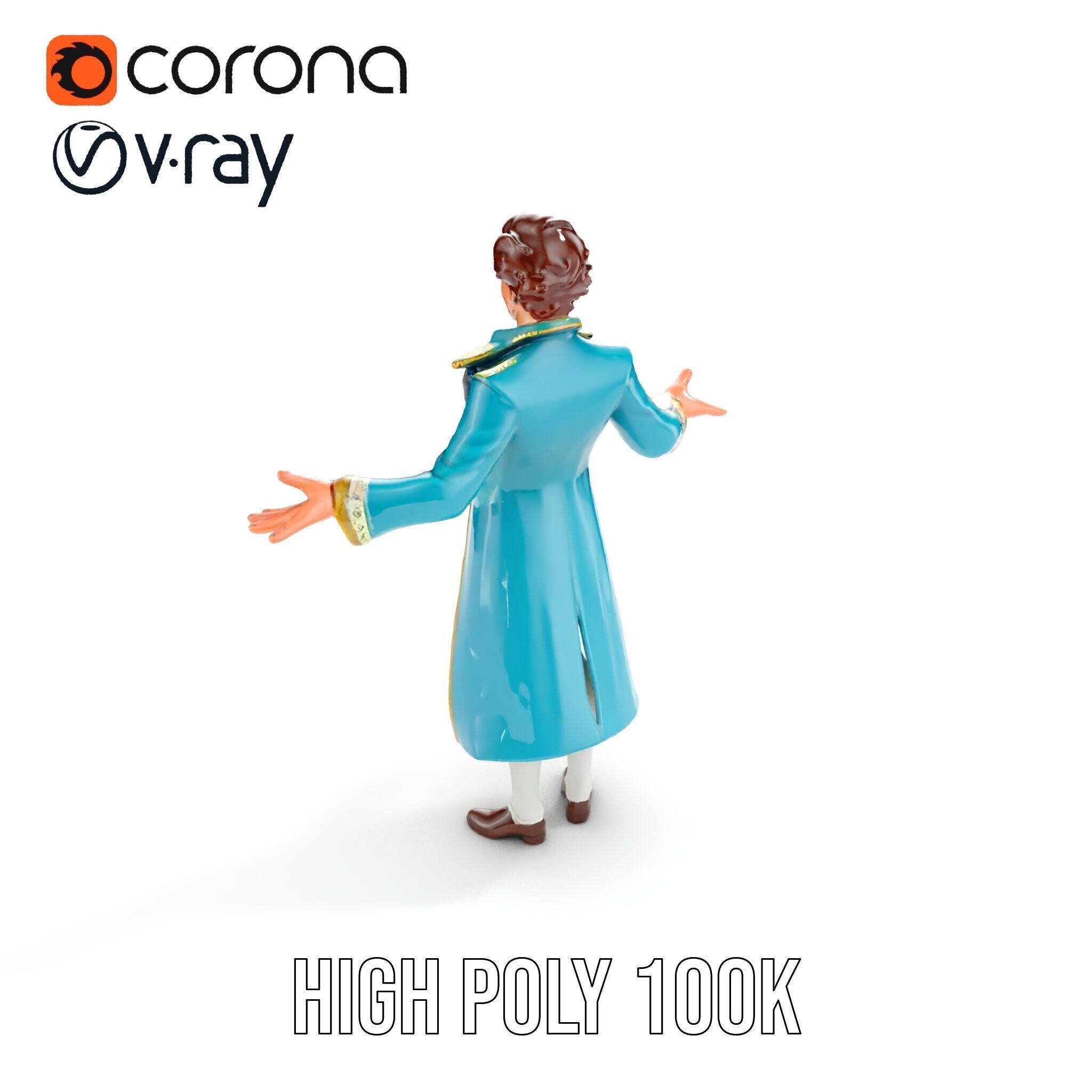 Elegant Prince Character  Rigged and Animated for Games and C... Low-poly 3D model_19