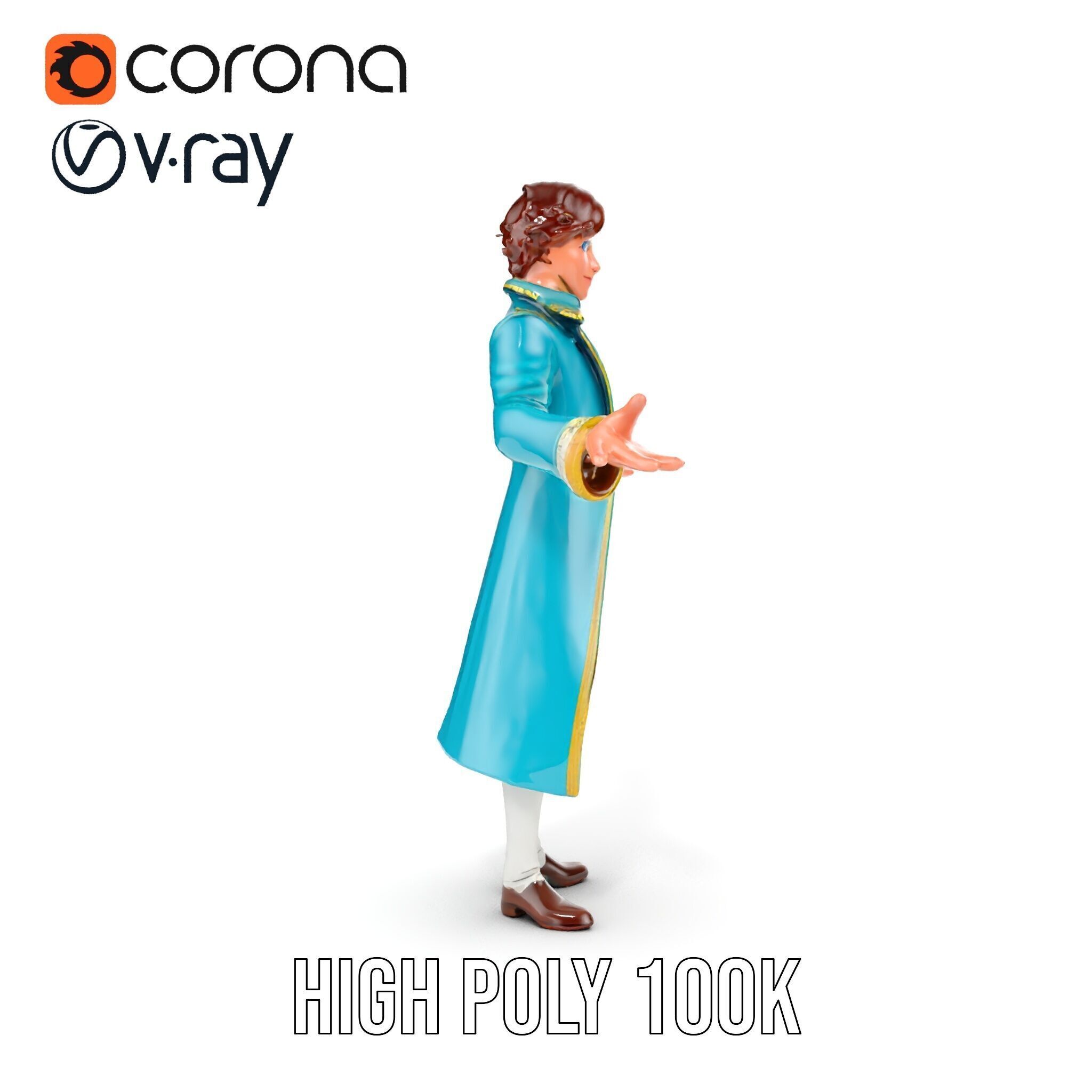 Elegant Prince Character  Rigged and Animated for Games and C... Low-poly 3D model_38