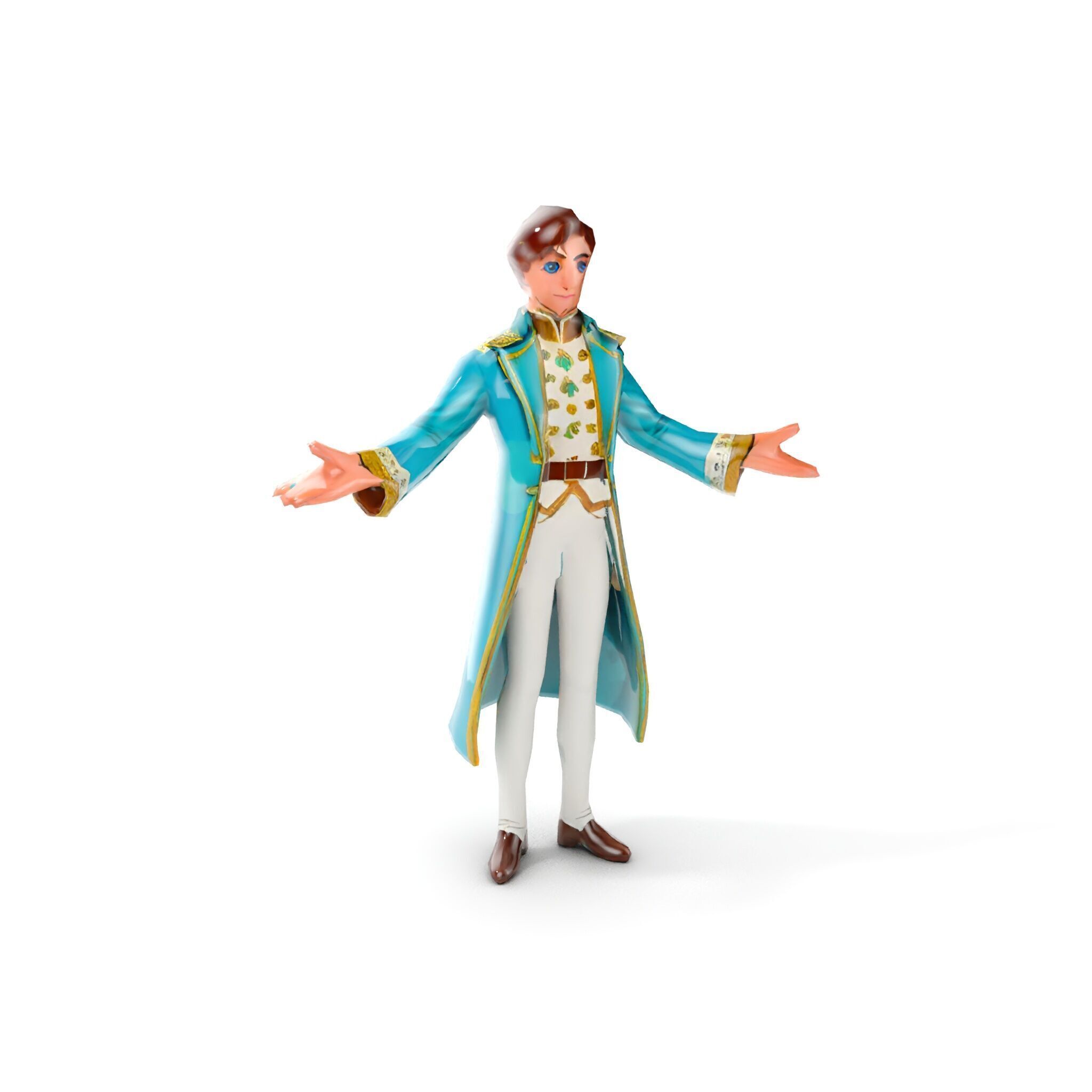 Elegant Prince Character  Rigged and Animated for Games and C... Low-poly 3D model_7