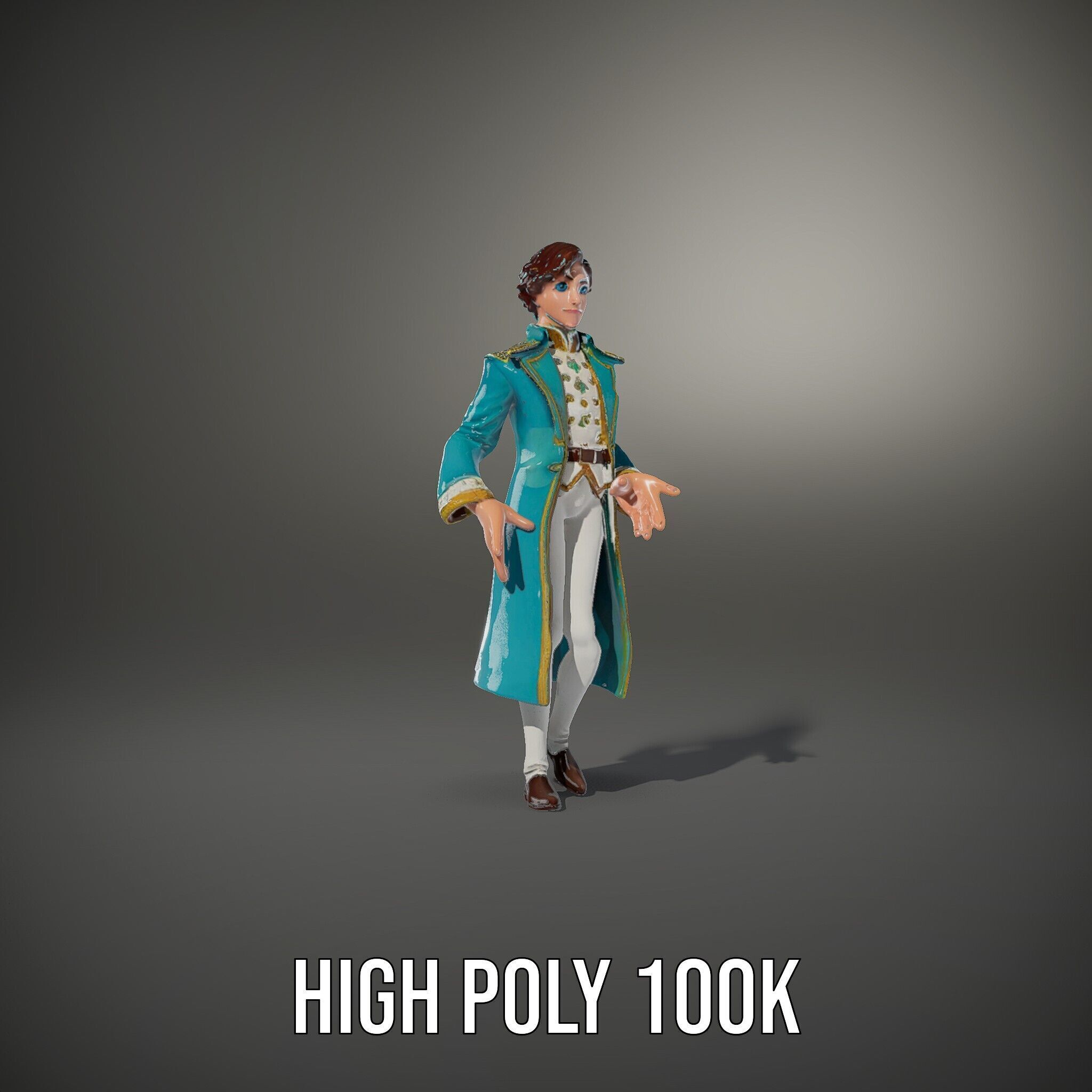 Elegant Prince Character  Rigged and Animated for Games and C... Low-poly 3D model_8