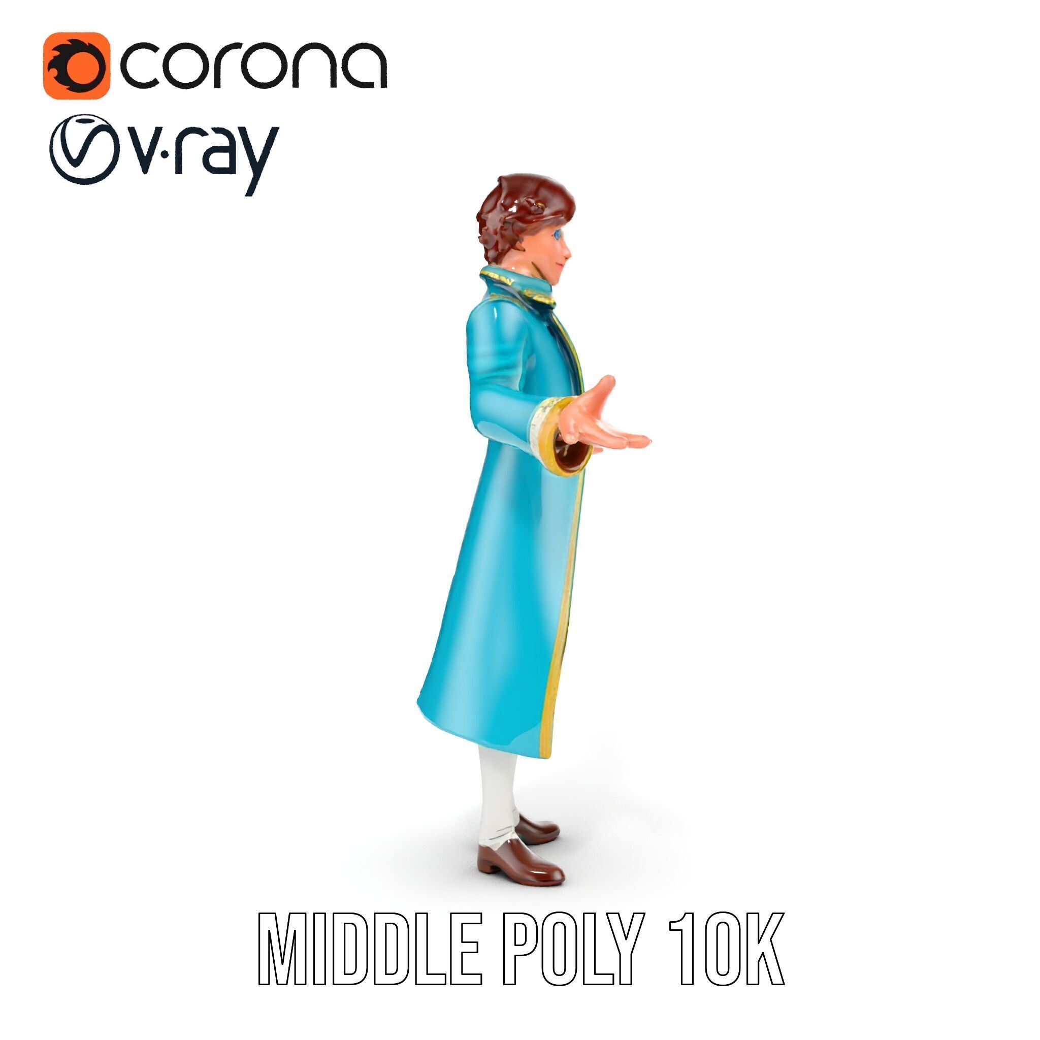 Elegant Prince Character  Rigged and Animated for Games and C... Low-poly 3D model_25