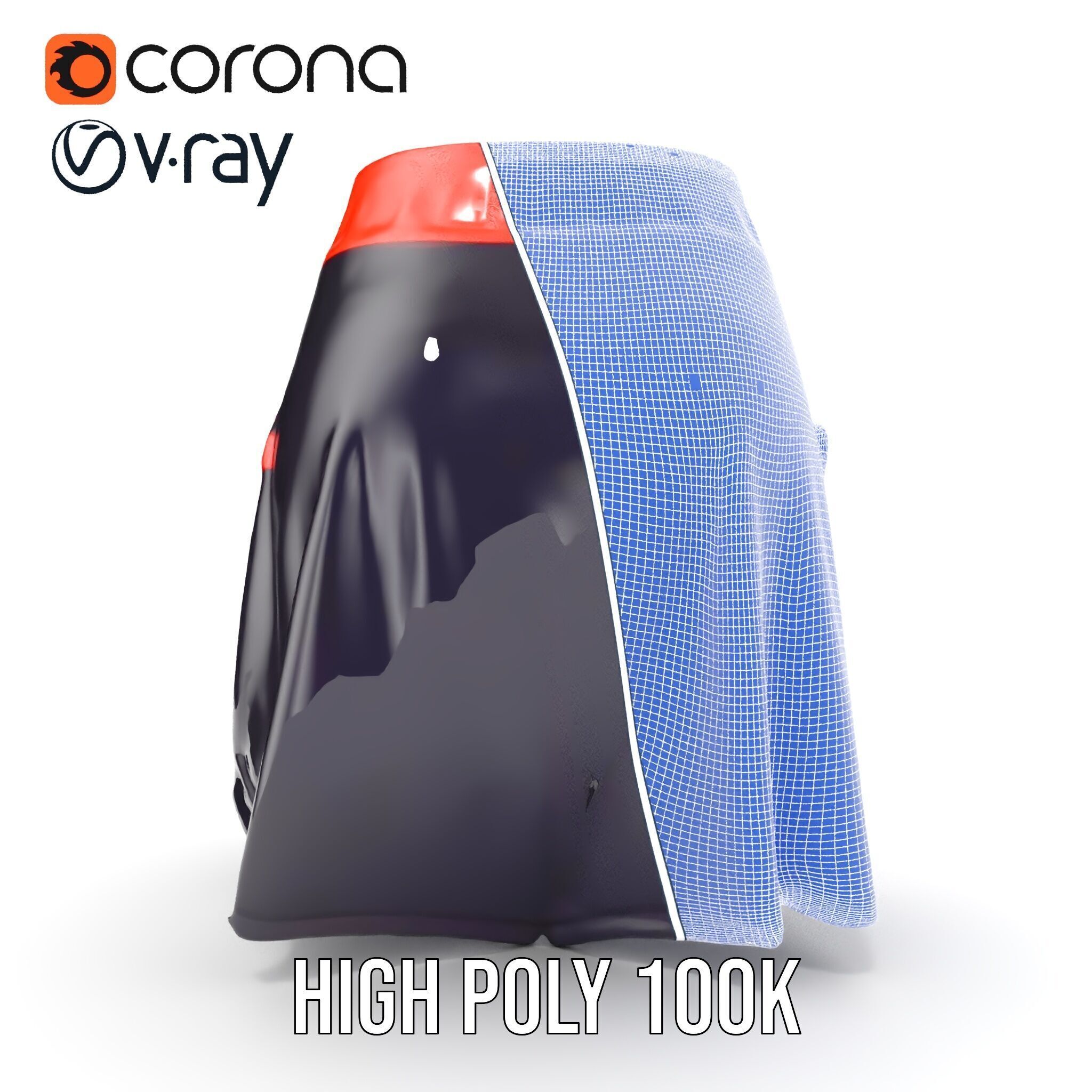 Sporty Skirt Model Pack with Dynamic Features Low-poly 3D model_38