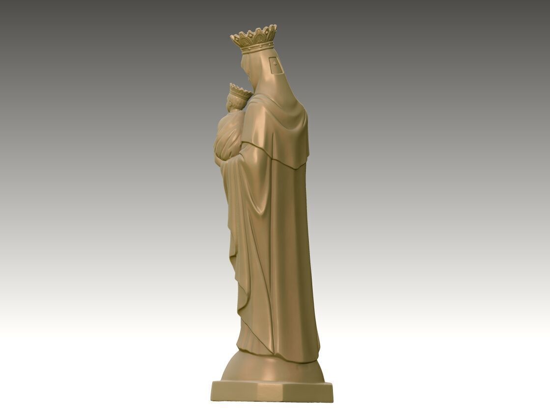 Virgin Mary Holding Baby Jesus 3D print model_3
