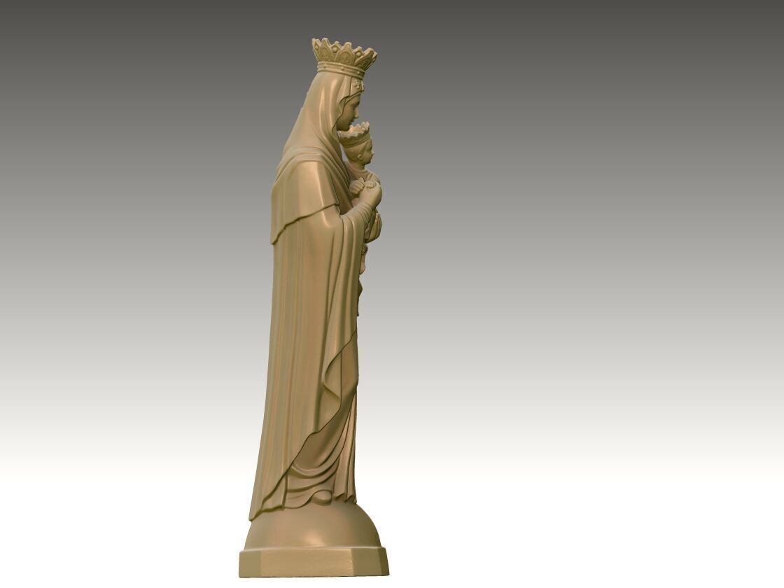 Virgin Mary Holding Baby Jesus 3D print model_4