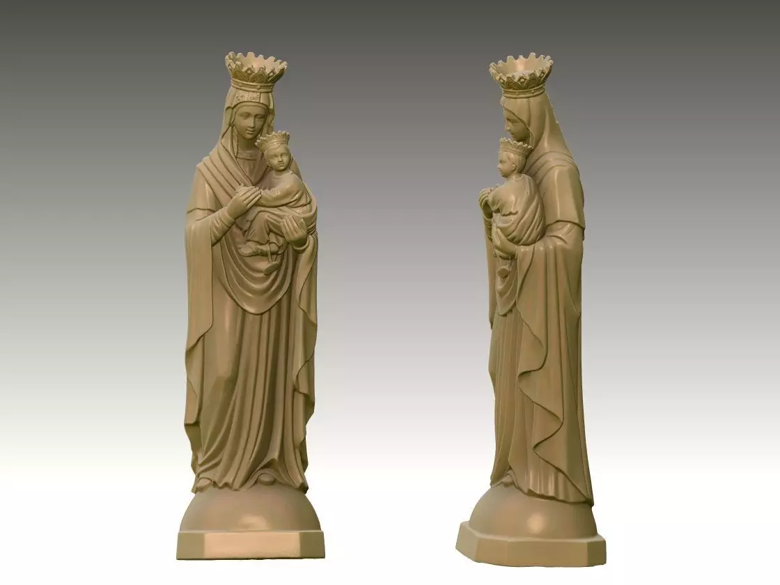 Virgin Mary Holding Baby Jesus 3D print model_0