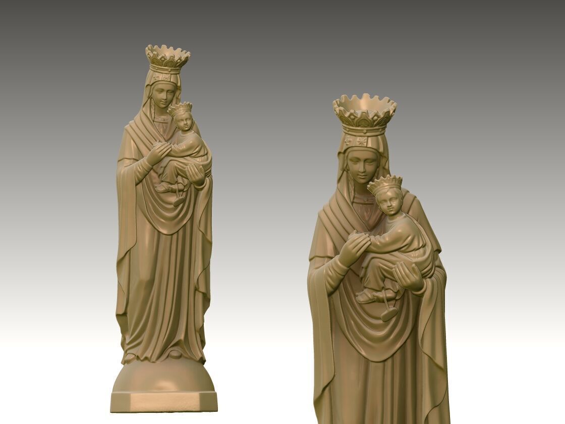 Virgin Mary Holding Baby Jesus 3D print model_1