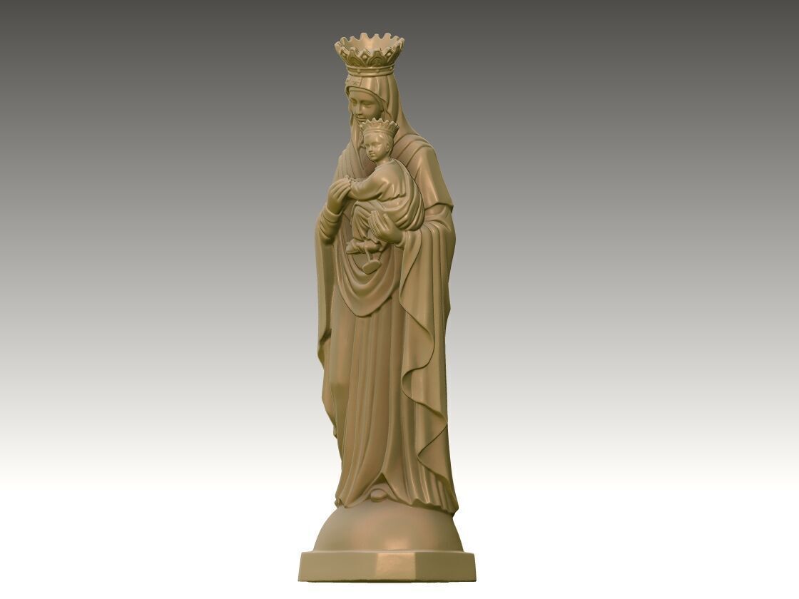 Virgin Mary Holding Baby Jesus 3D print model_2