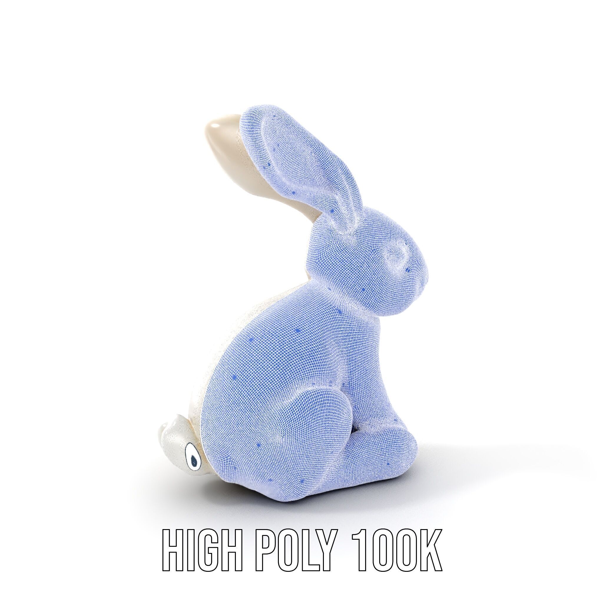 Soft White Bunny model pack Low-poly 3D model_4