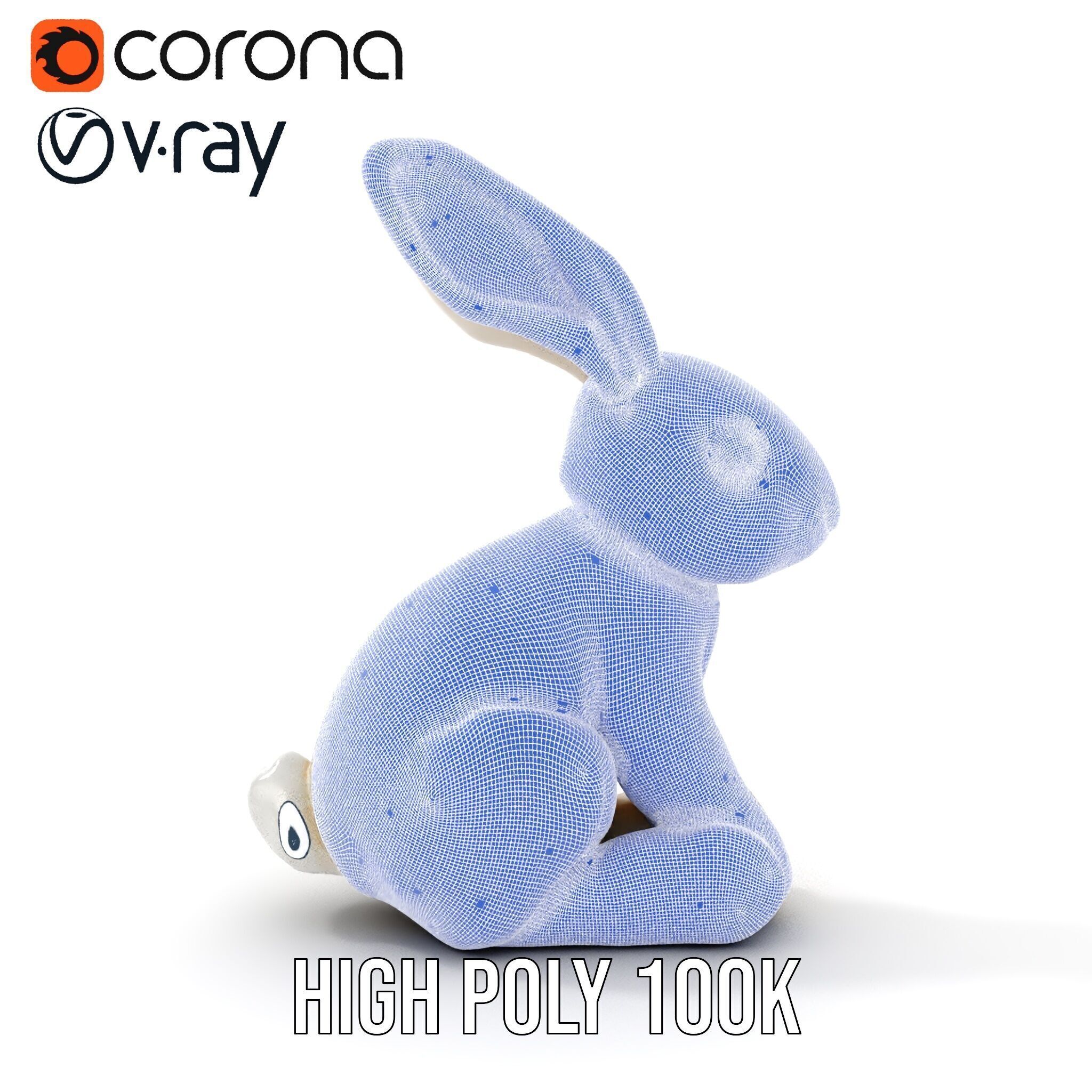 Soft White Bunny model pack Low-poly 3D model_38