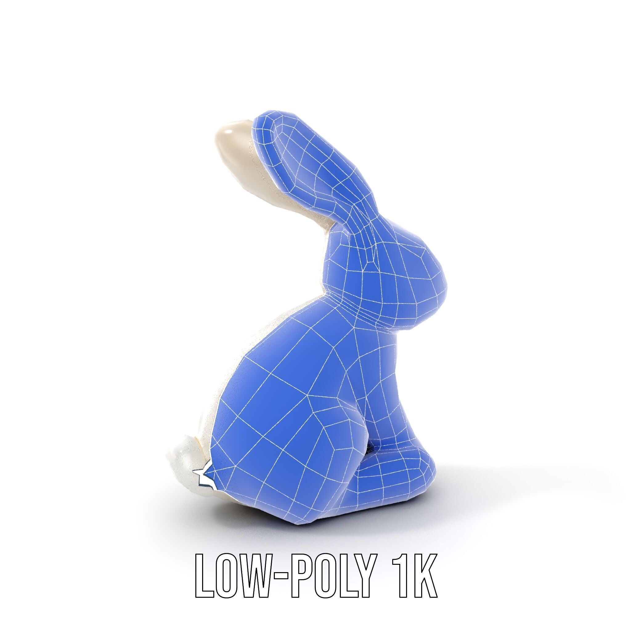 Soft White Bunny model pack Low-poly 3D model_13