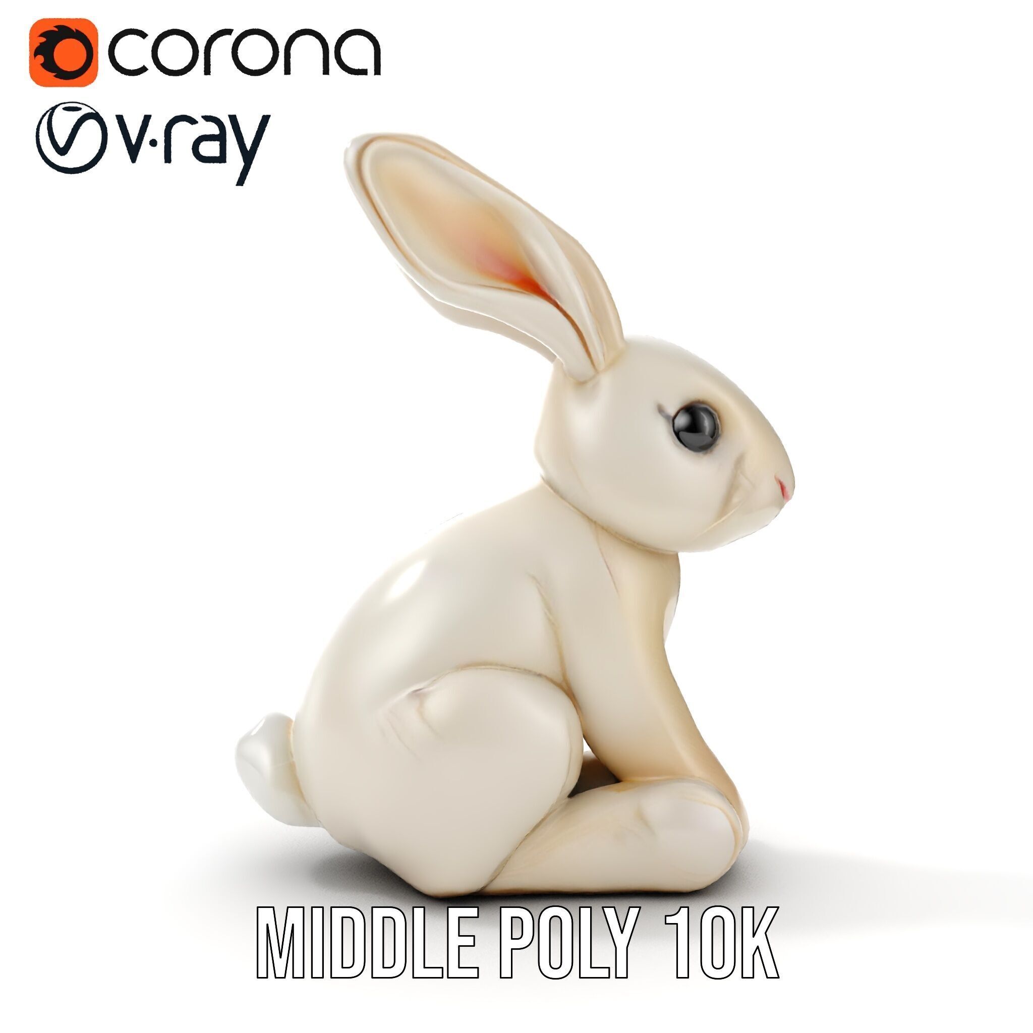 Soft White Bunny model pack Low-poly 3D model_15