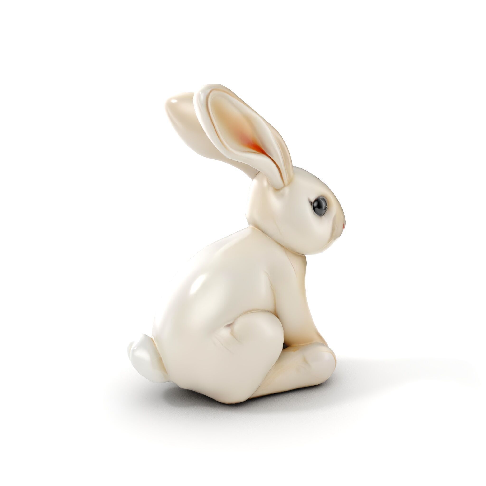 Soft White Bunny model pack Low-poly 3D model_9