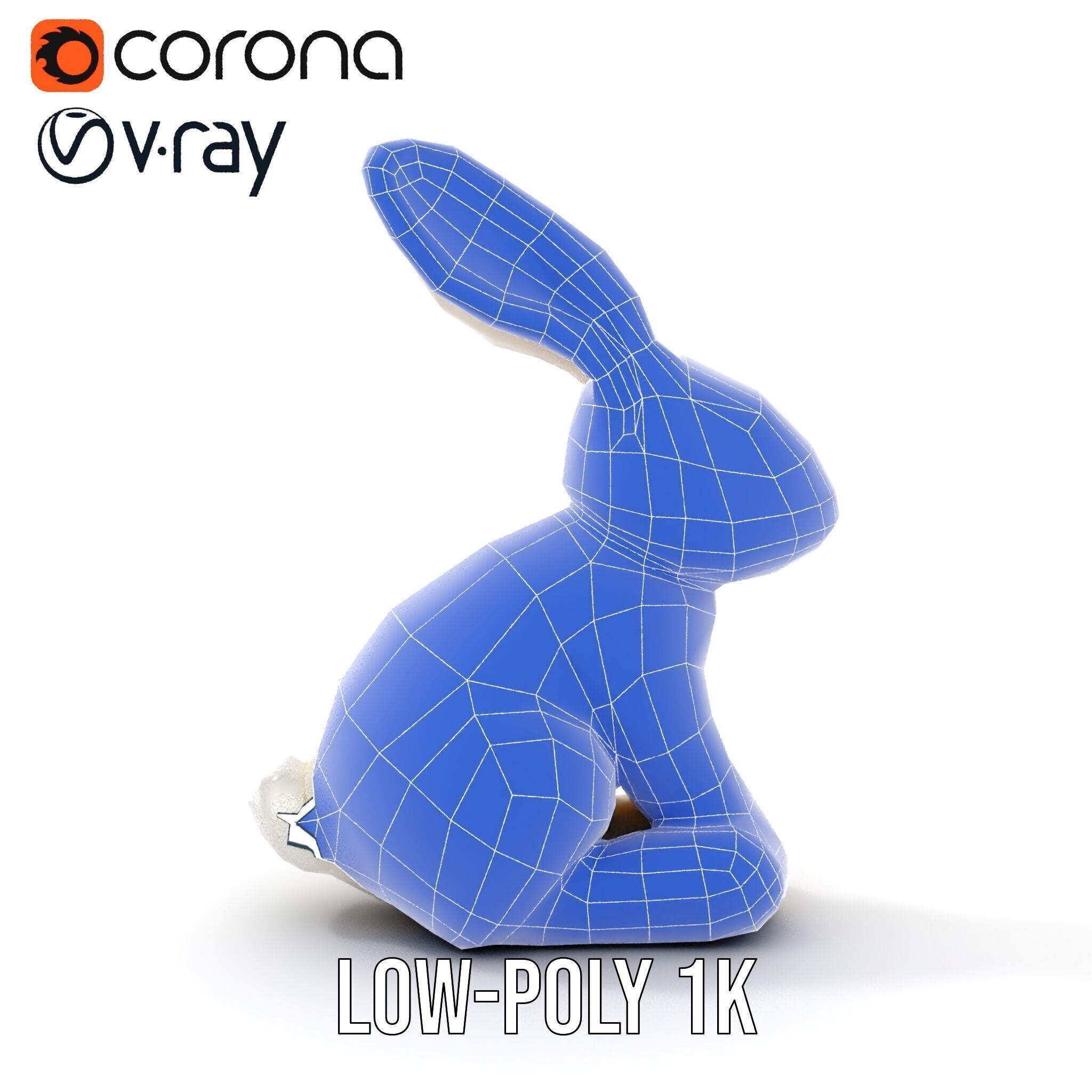 Soft White Bunny model pack Low-poly 3D model_31